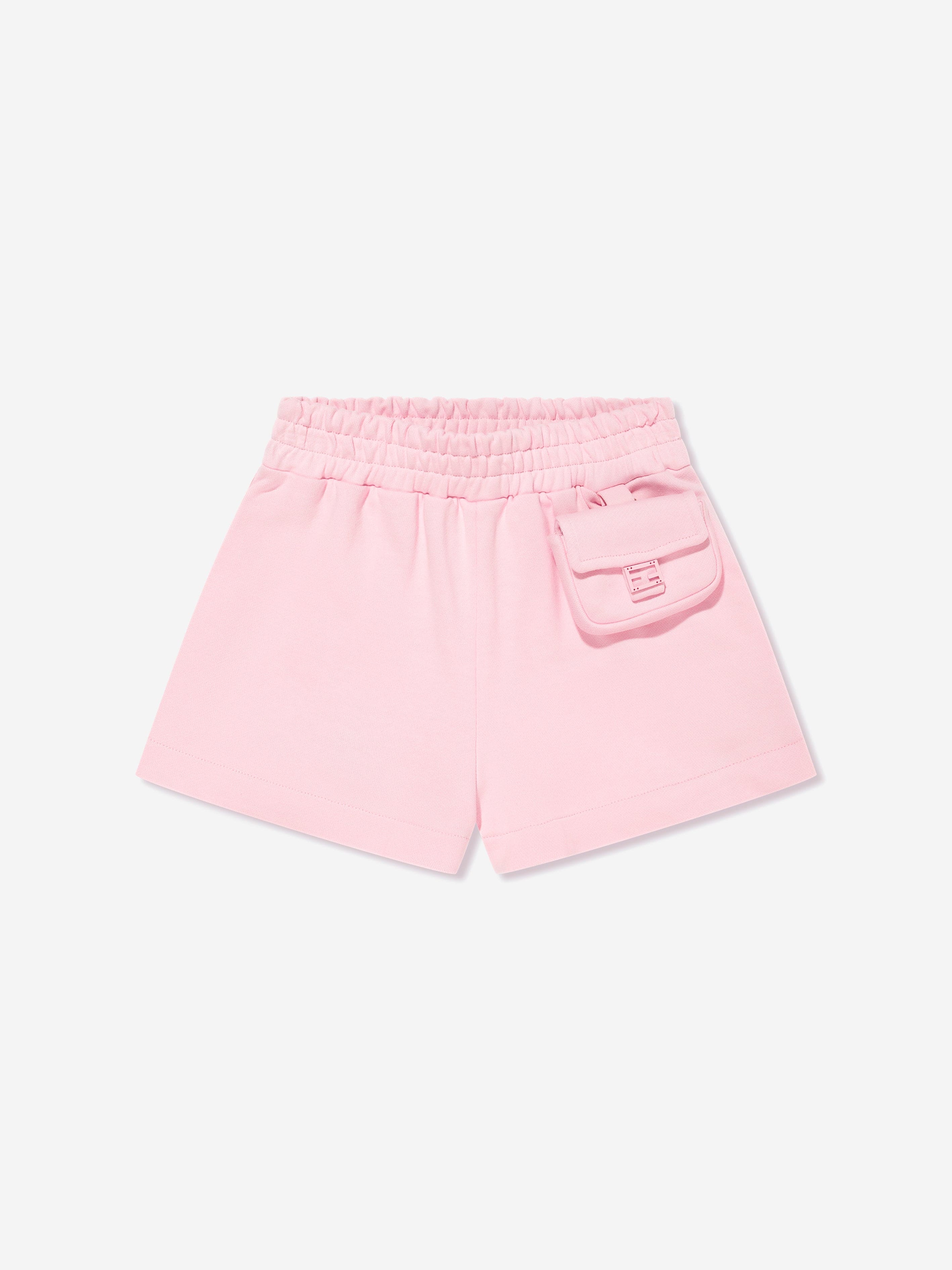 Fendi Girls Baugette Pocket Shorts in Pink