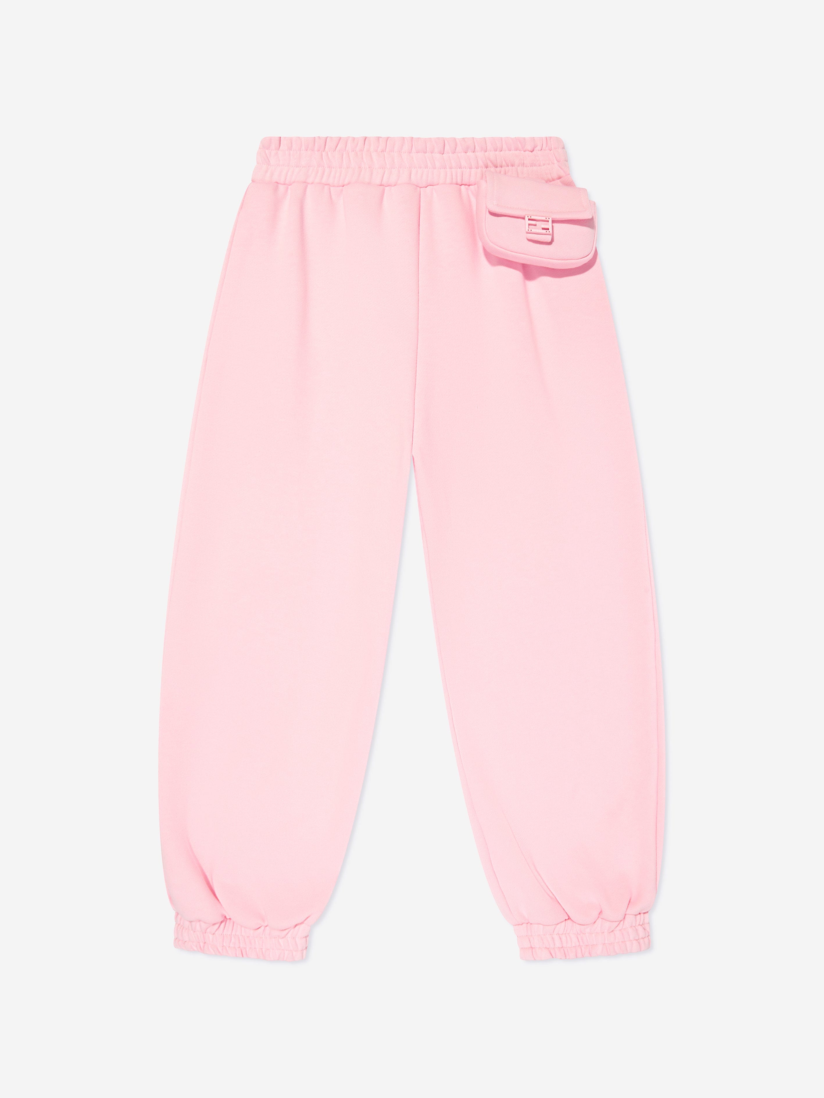 Fendi Girls Logo Joggers in Pink