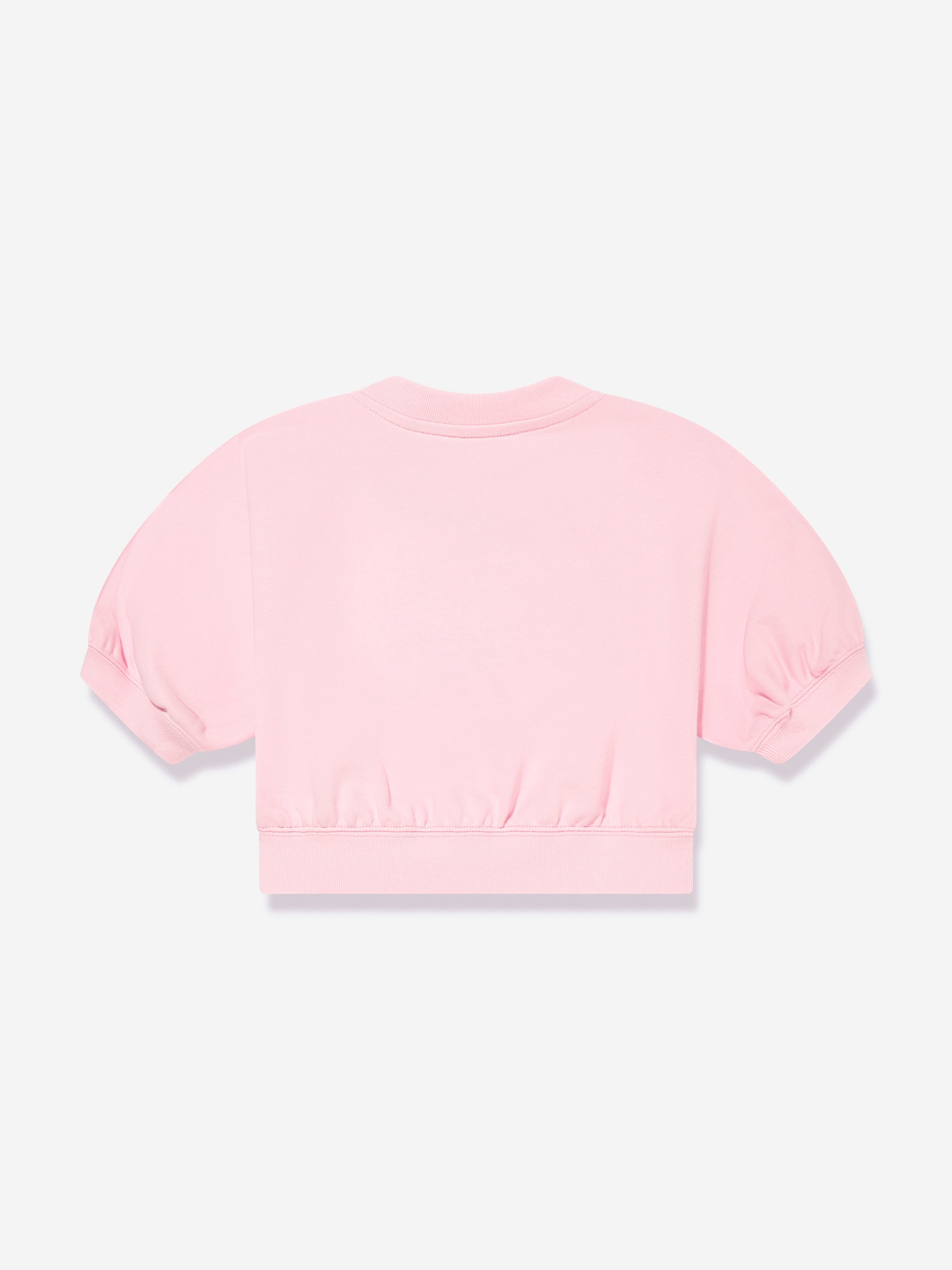 Fendi Girls Cropped Logo Sweatshirt in Pink