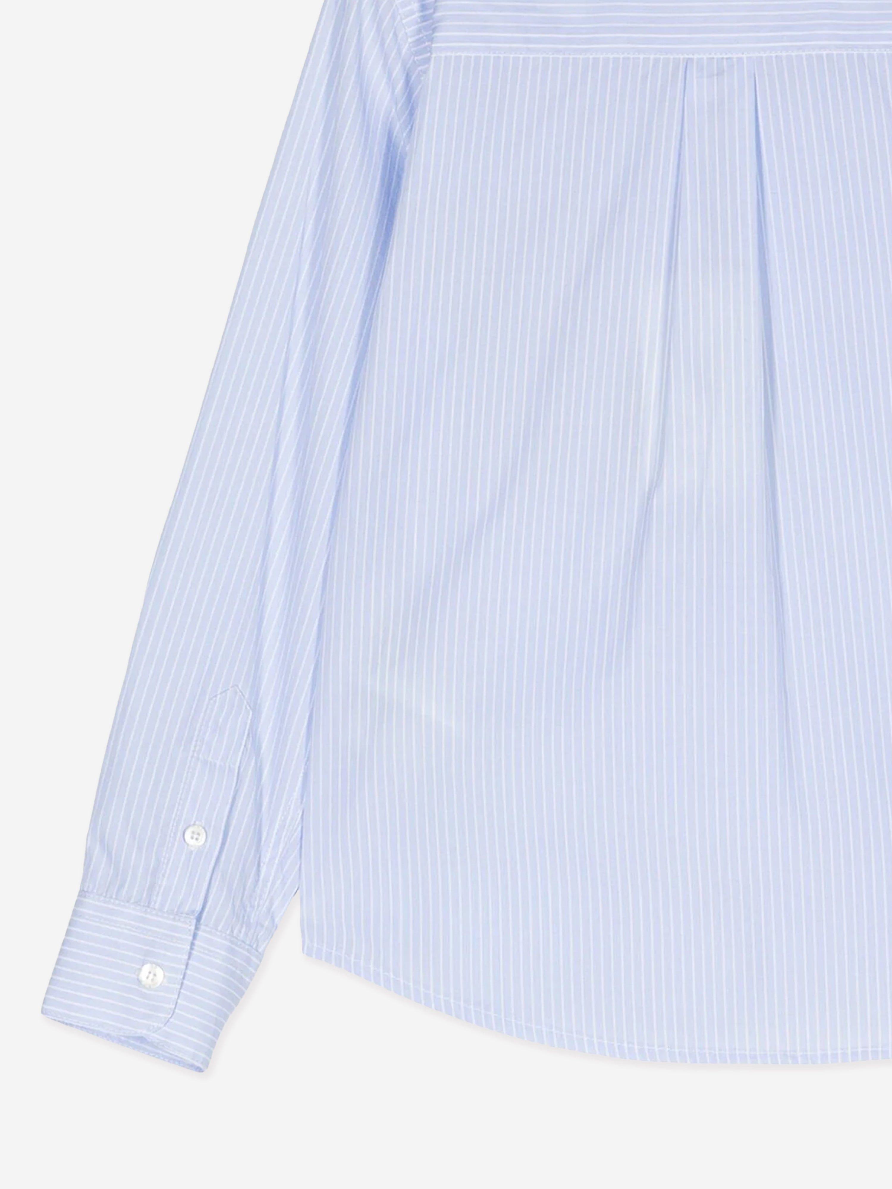 Fendi Boys Striped FF Pocket Shirt in Blue