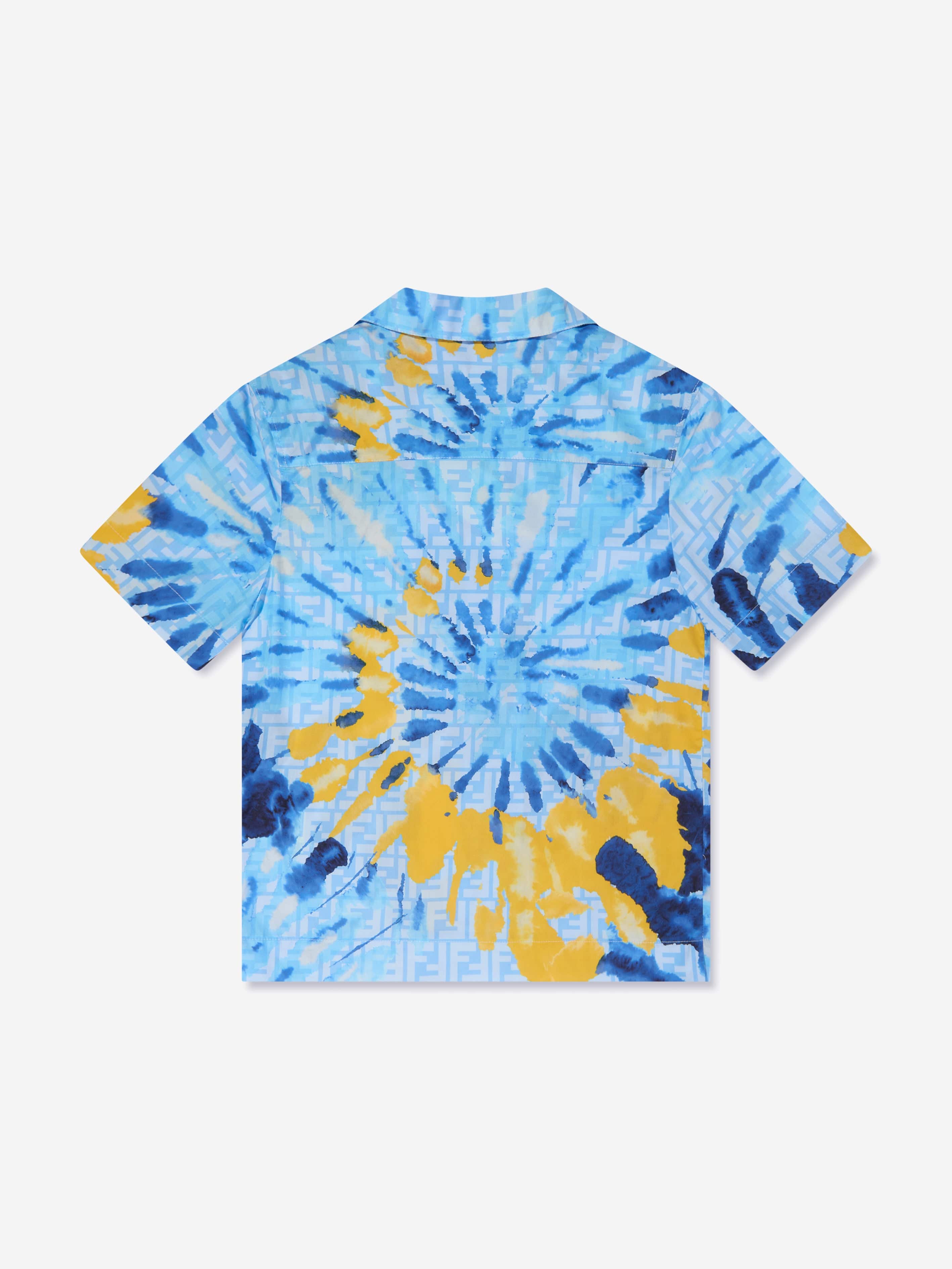 Fendi Boys Tie Dye Shirt in Blue