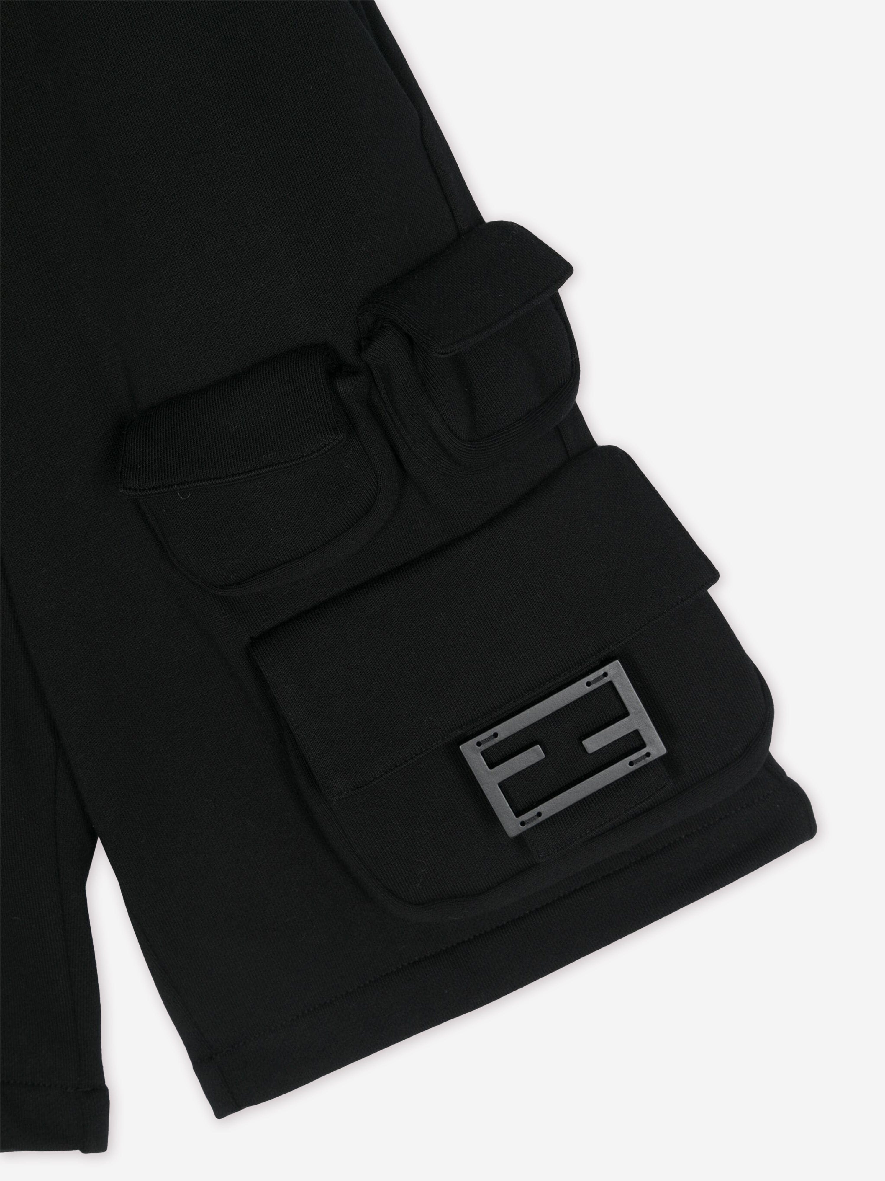 Fendi Boys FF Cargo Shorts in Black