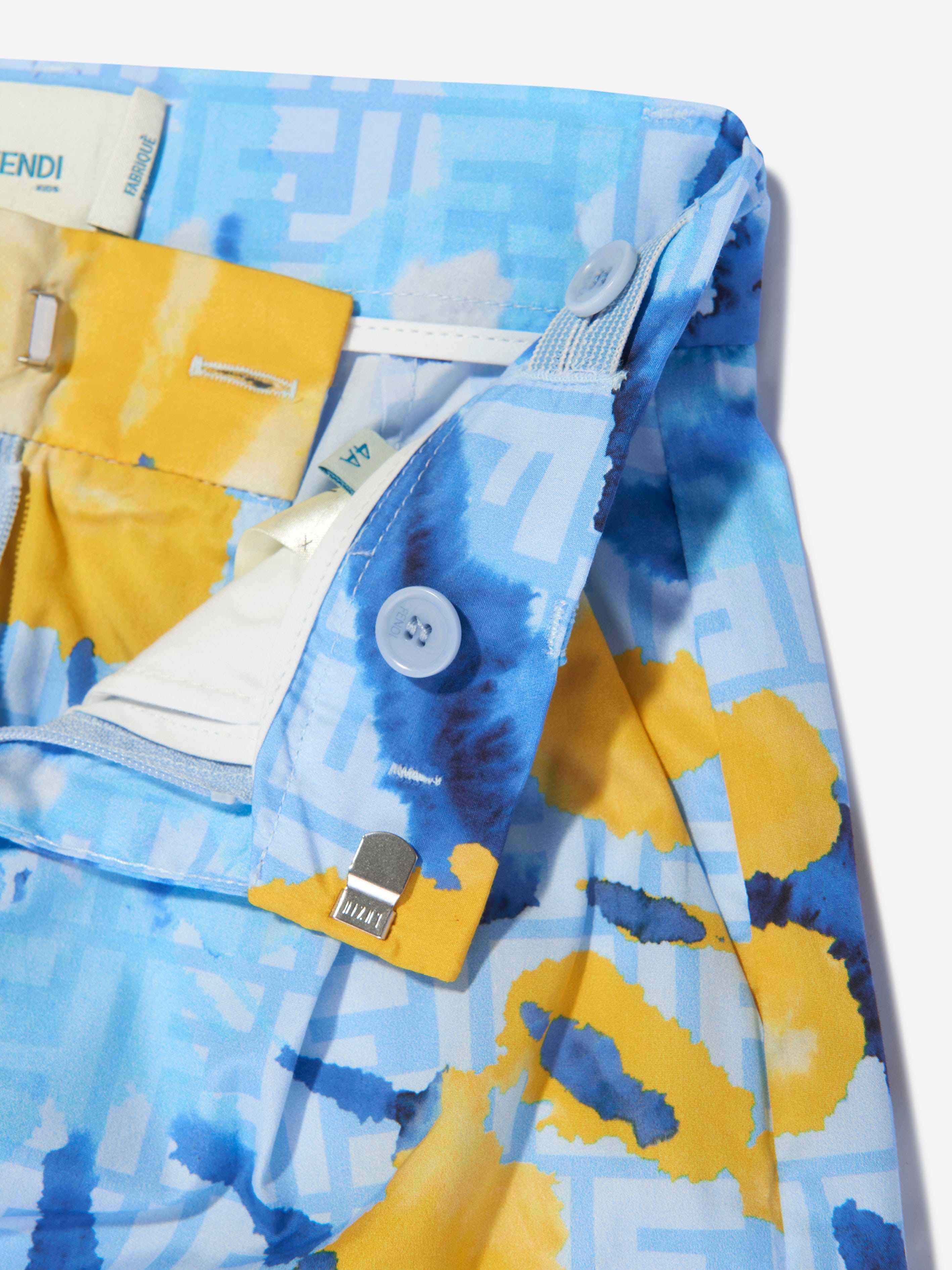 Fendi Boys Tie Dye Shorts in Blue