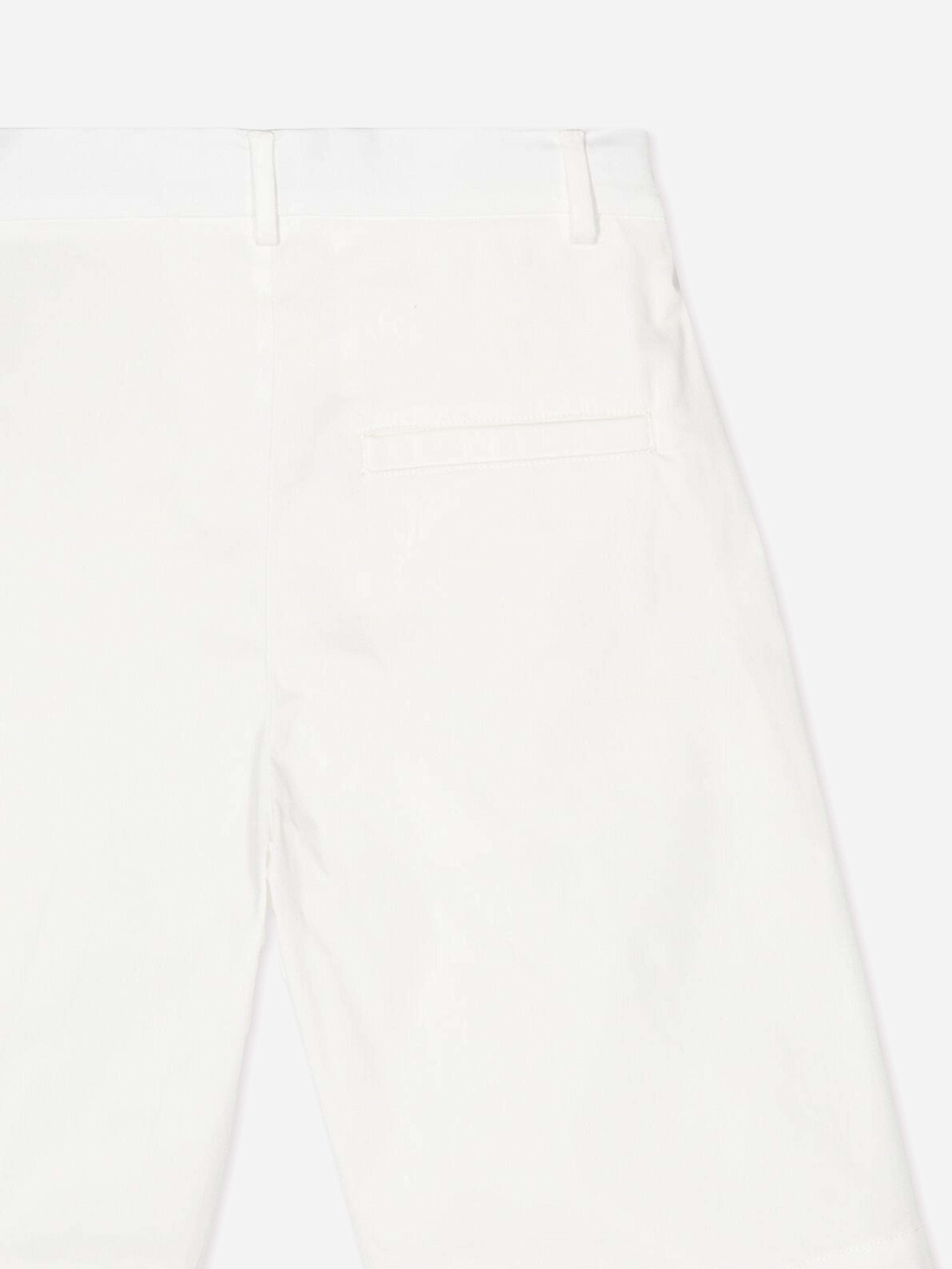 Fendi Boys Logo Cargo Shorts in White