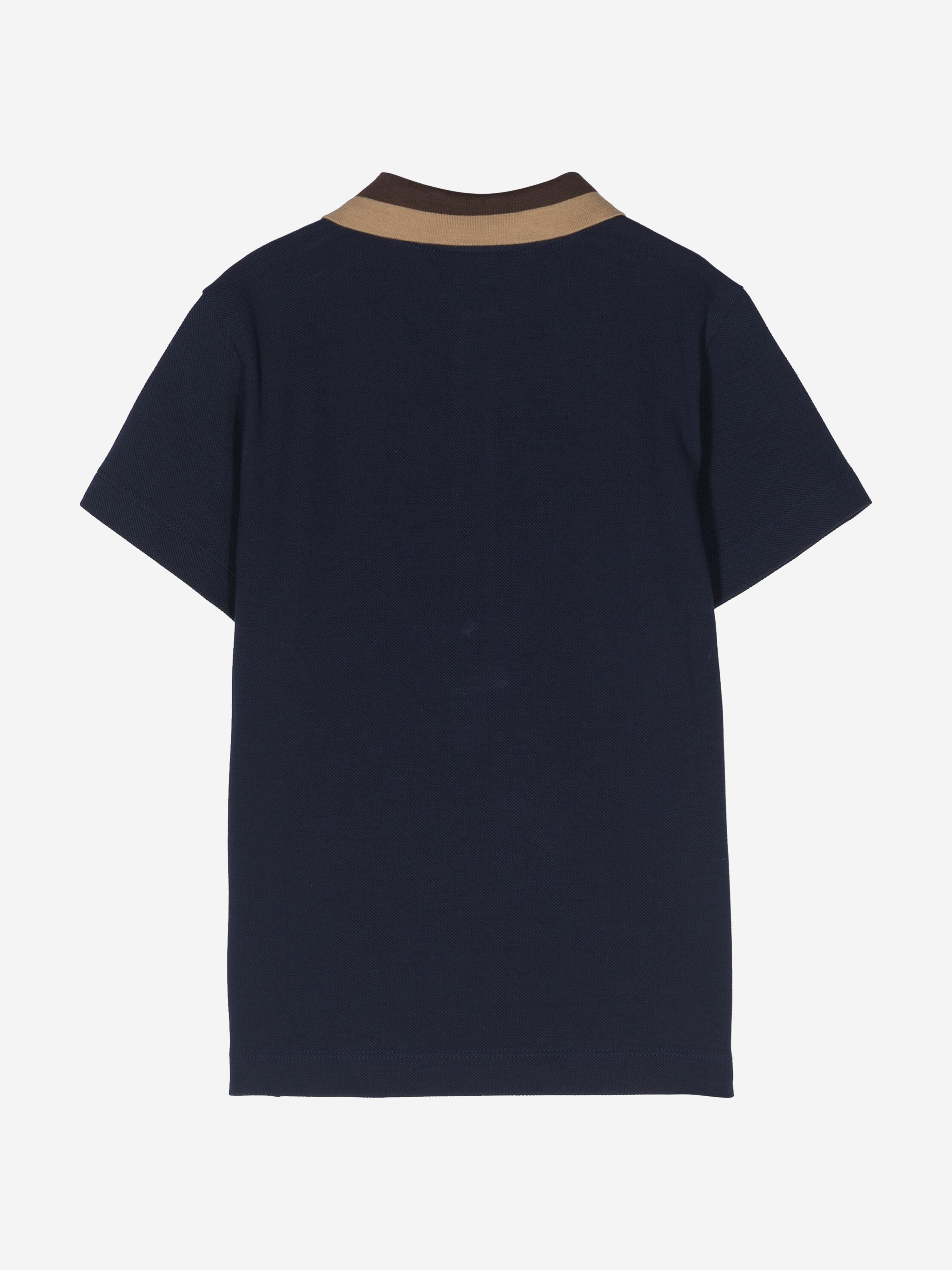 Fendi Boys FF Logo Polo Shirt in Navy