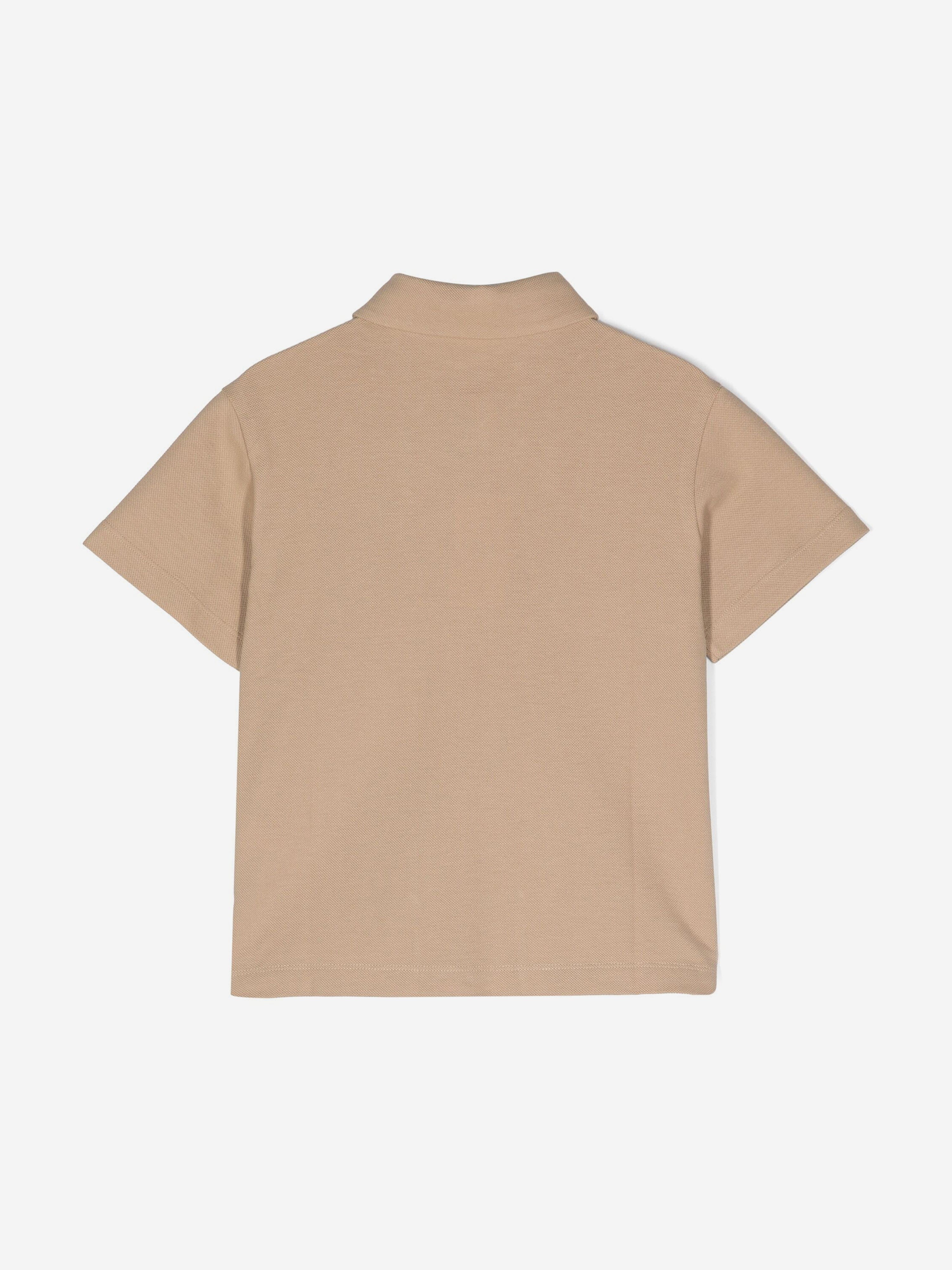 Fendi Boys Logo Polo Shirt in Beige