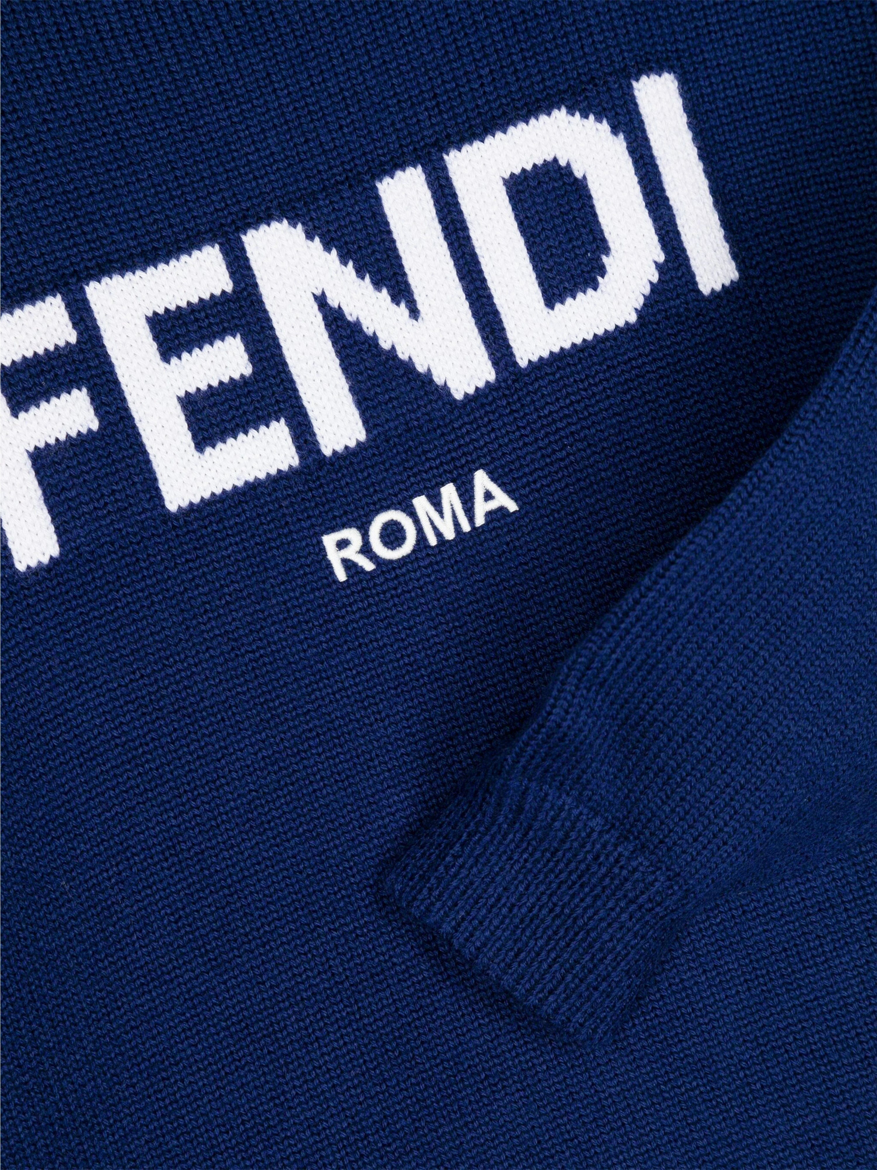 Fendi Kids Wool Knit Jumper in Navy