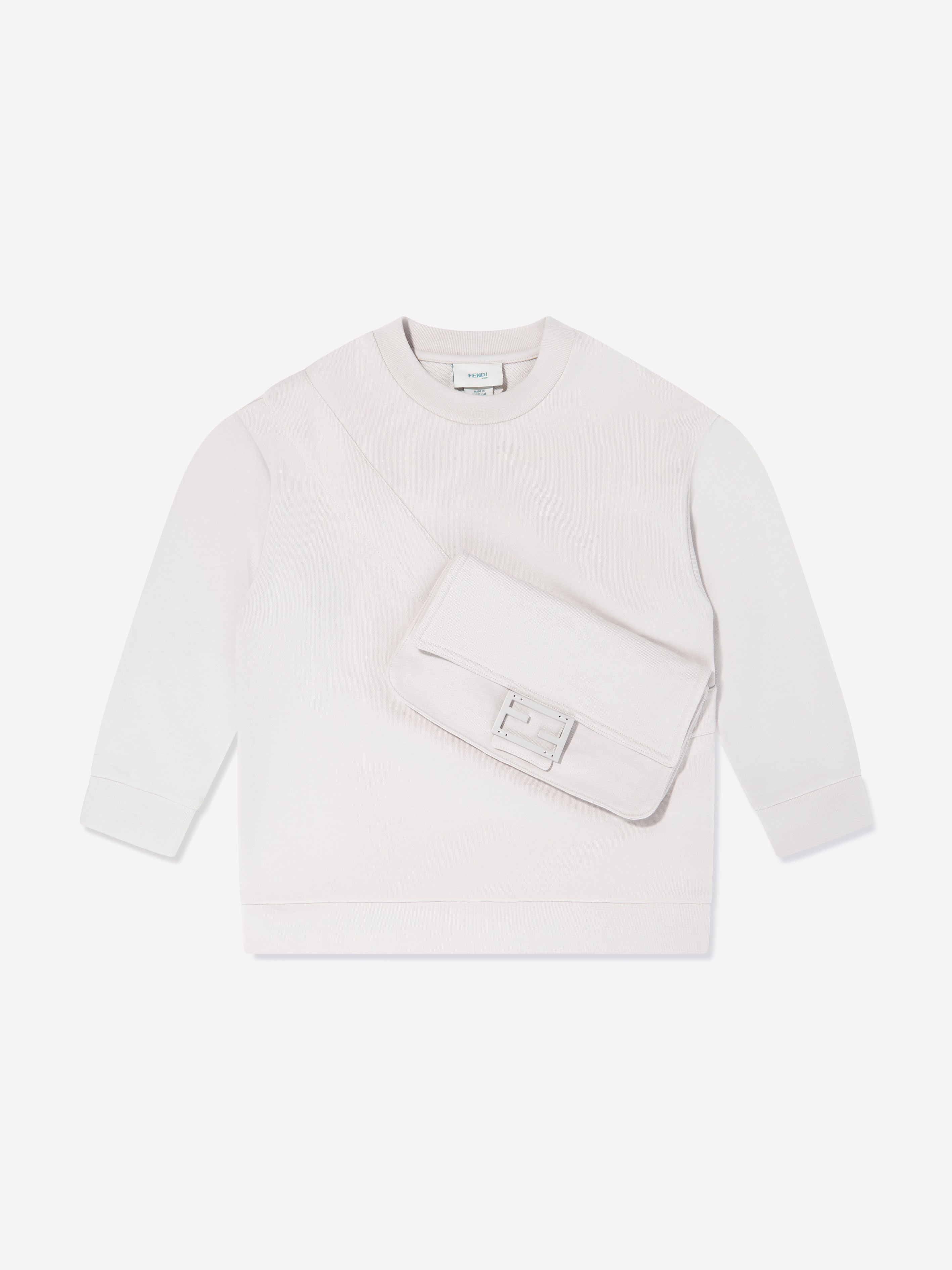 Fendi Kids Baguette Pocket Sweatshirt Ivory