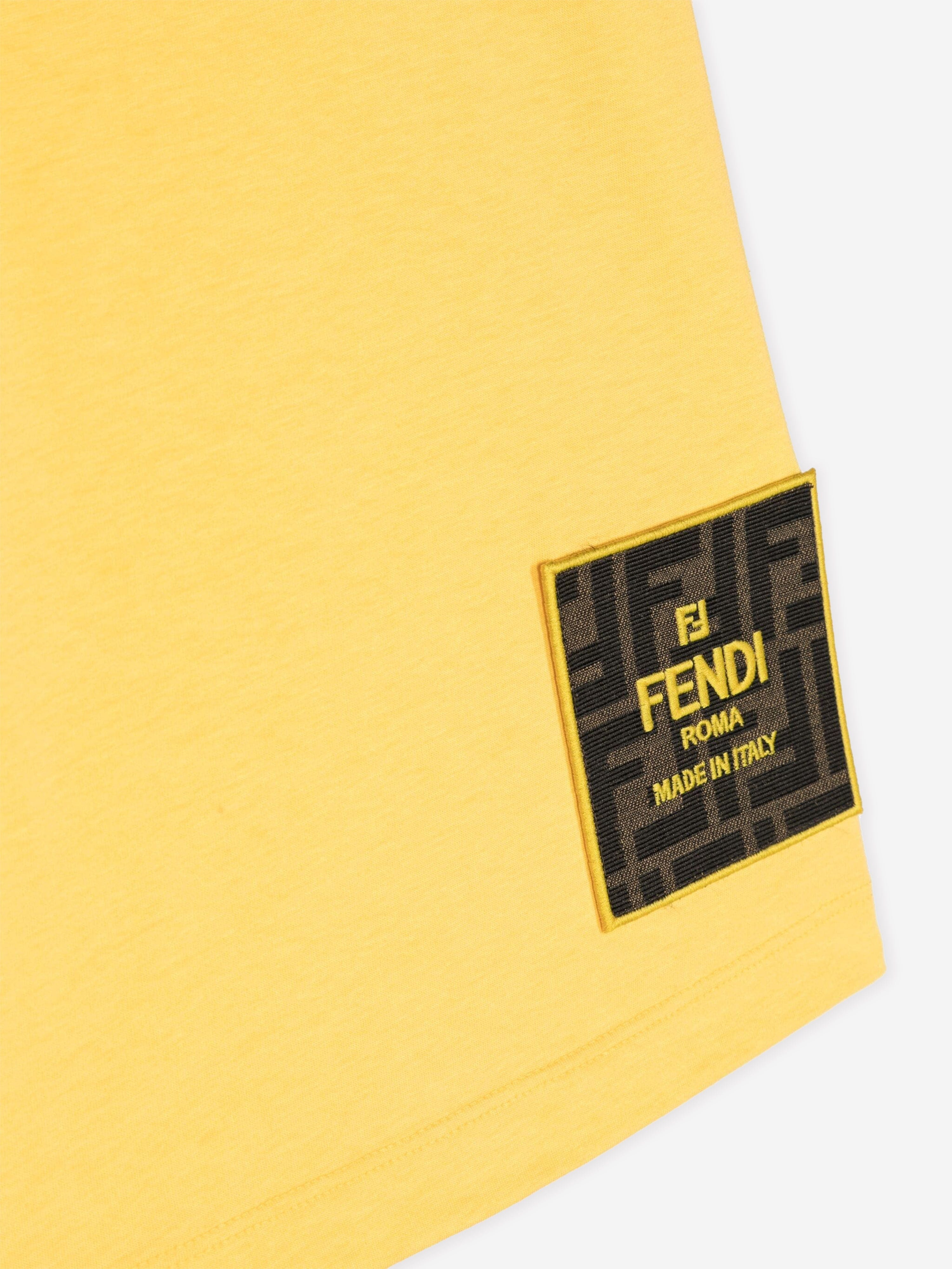 Fendi Kids Logo T-Shirt in Yellow