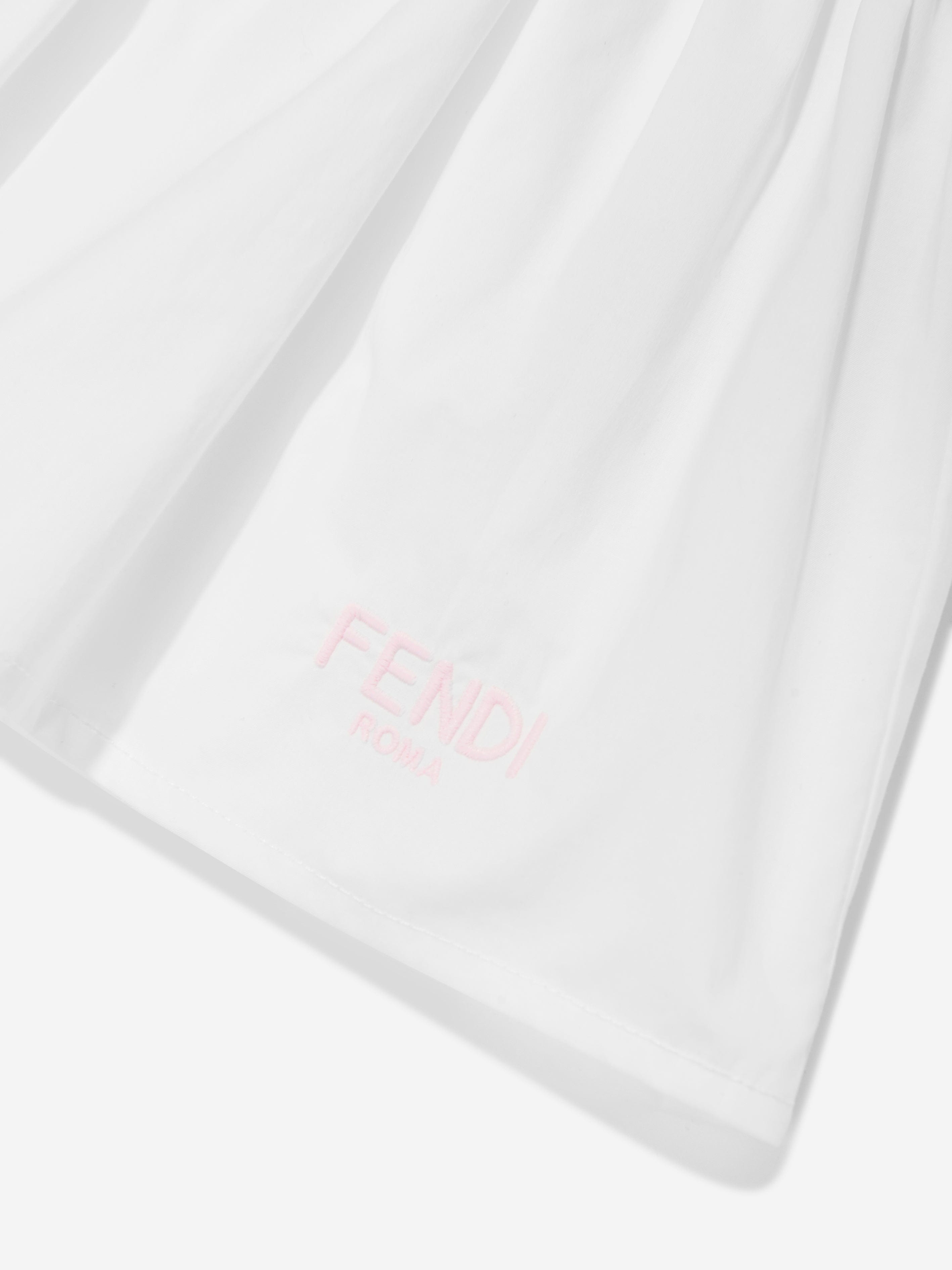 Fendi Baby Girls Cotton Skirt in White