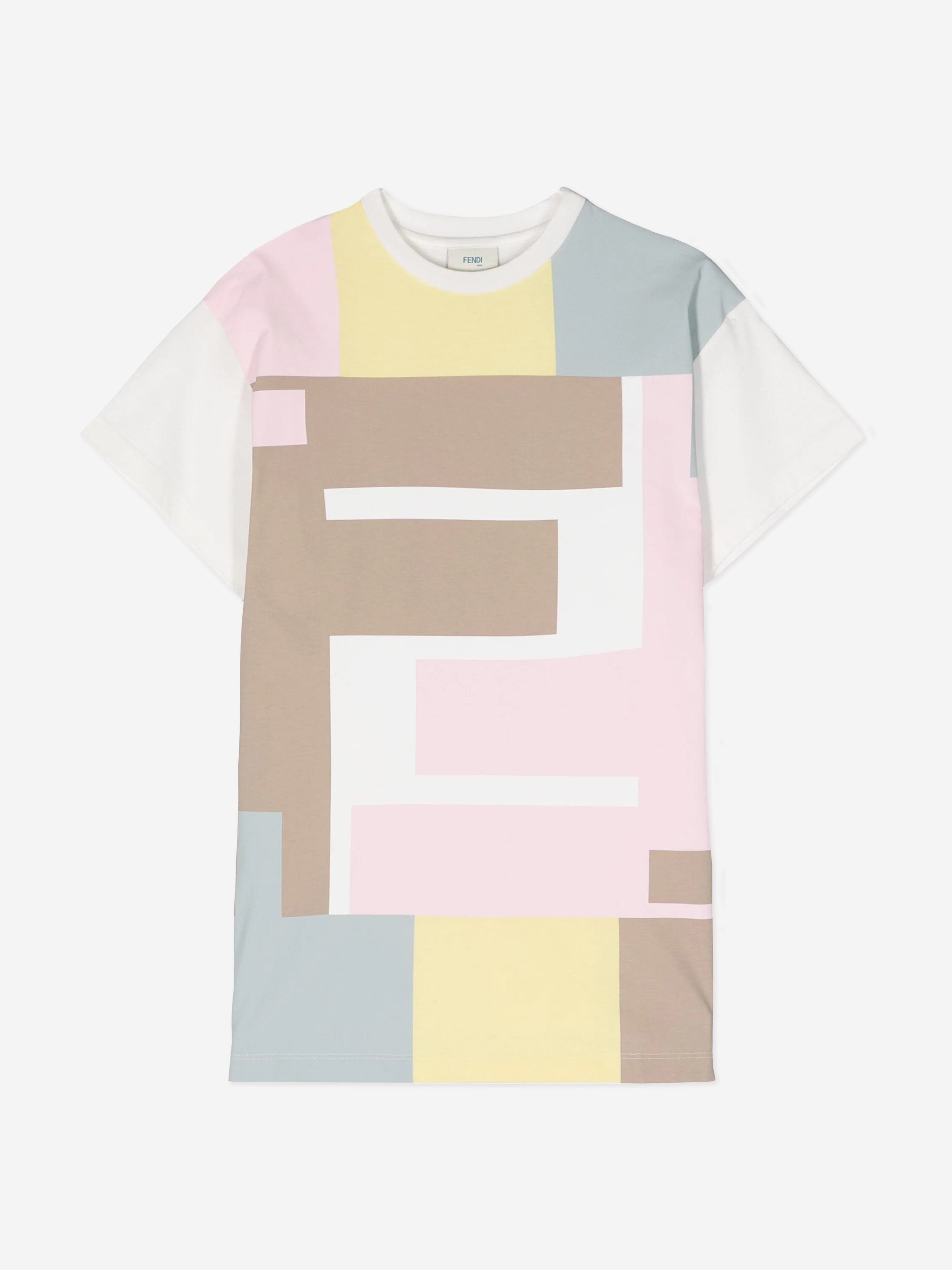 Fendi Girls FF Logo Jersey Dress in Multicolour