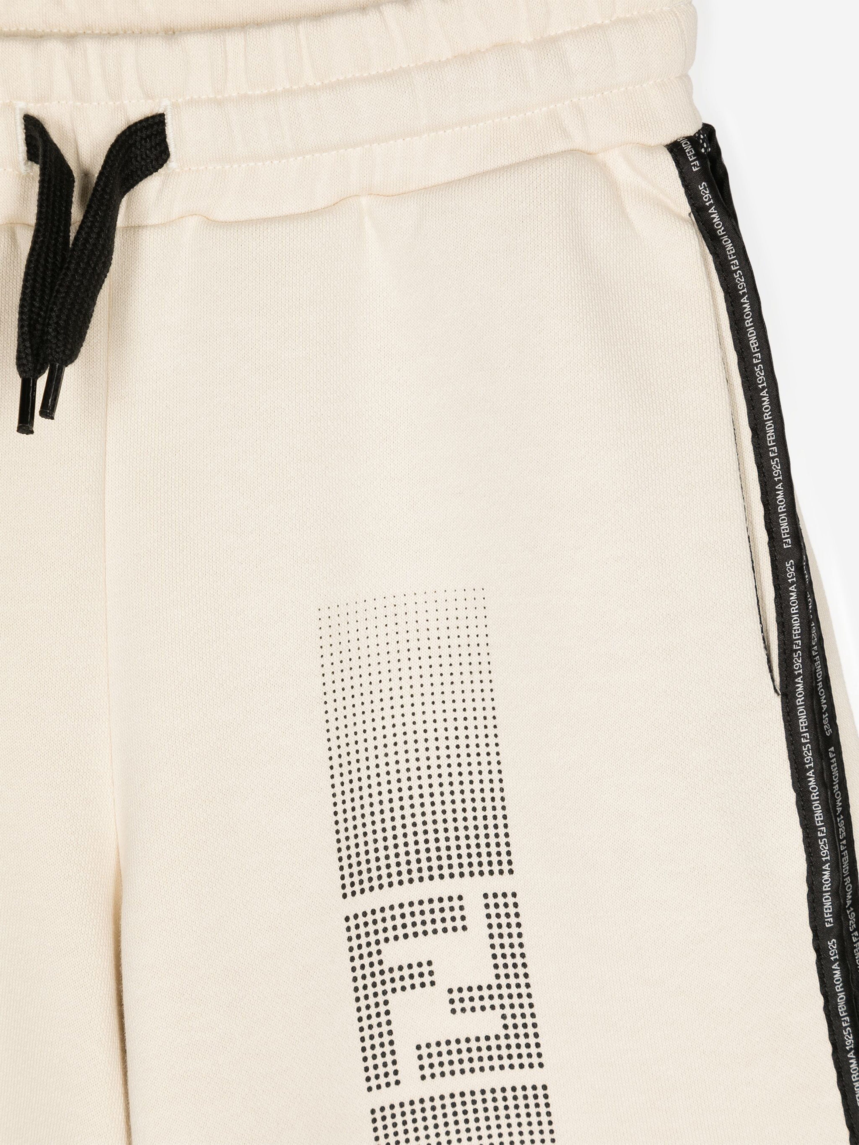 Fendi Boys Logo Bermuda Shorts in Beige