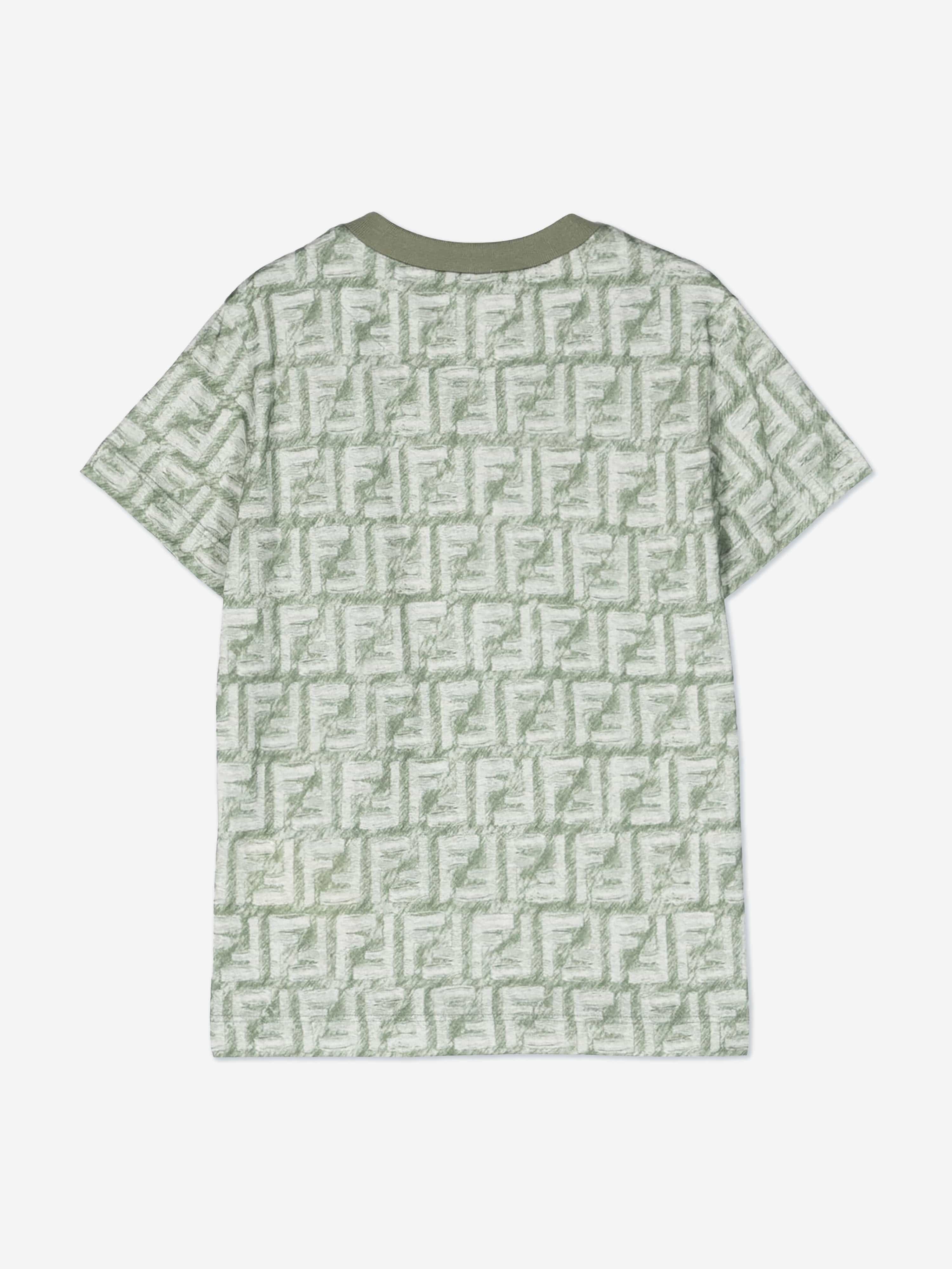 Fendi Boys FF Logo T-Shirt in Green