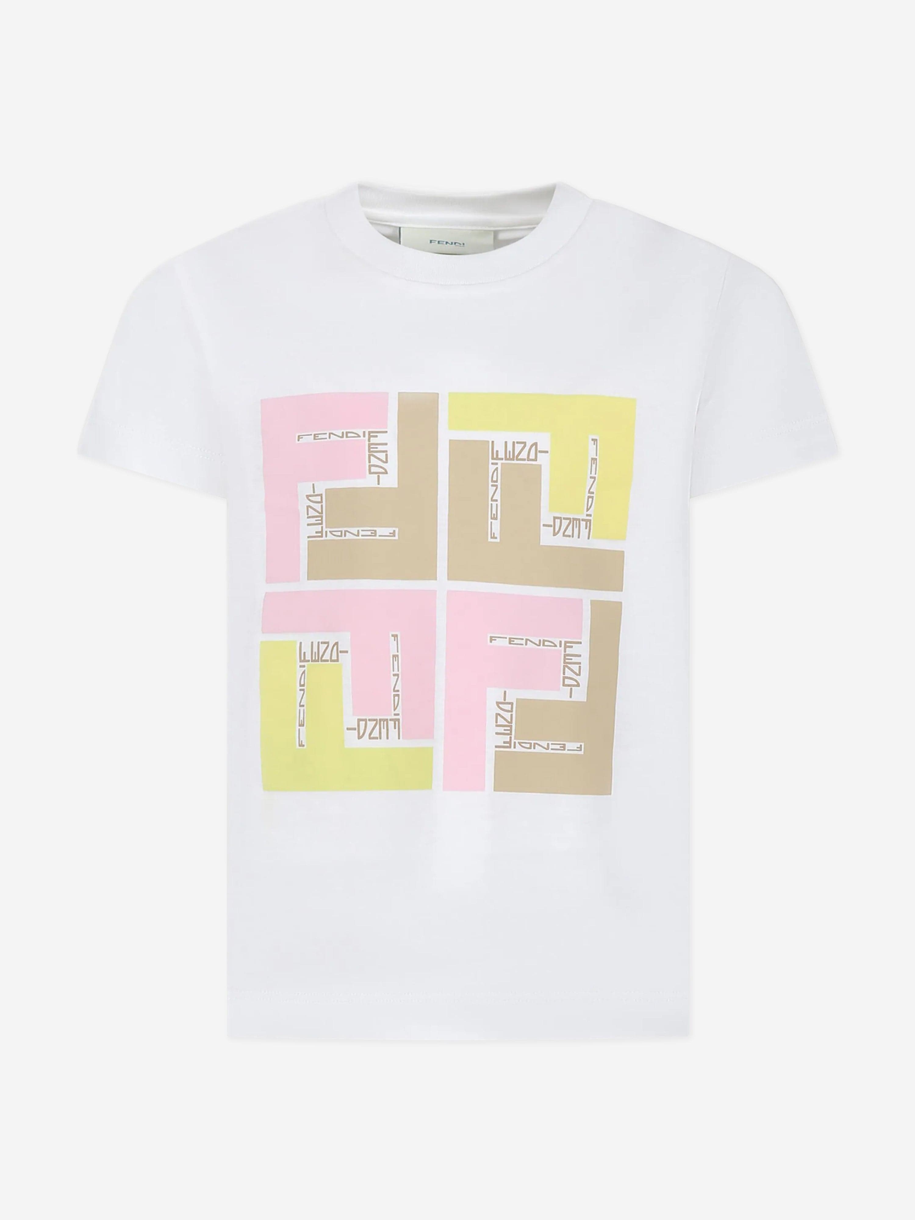 Fendi Girls Logo T-Shirt in White