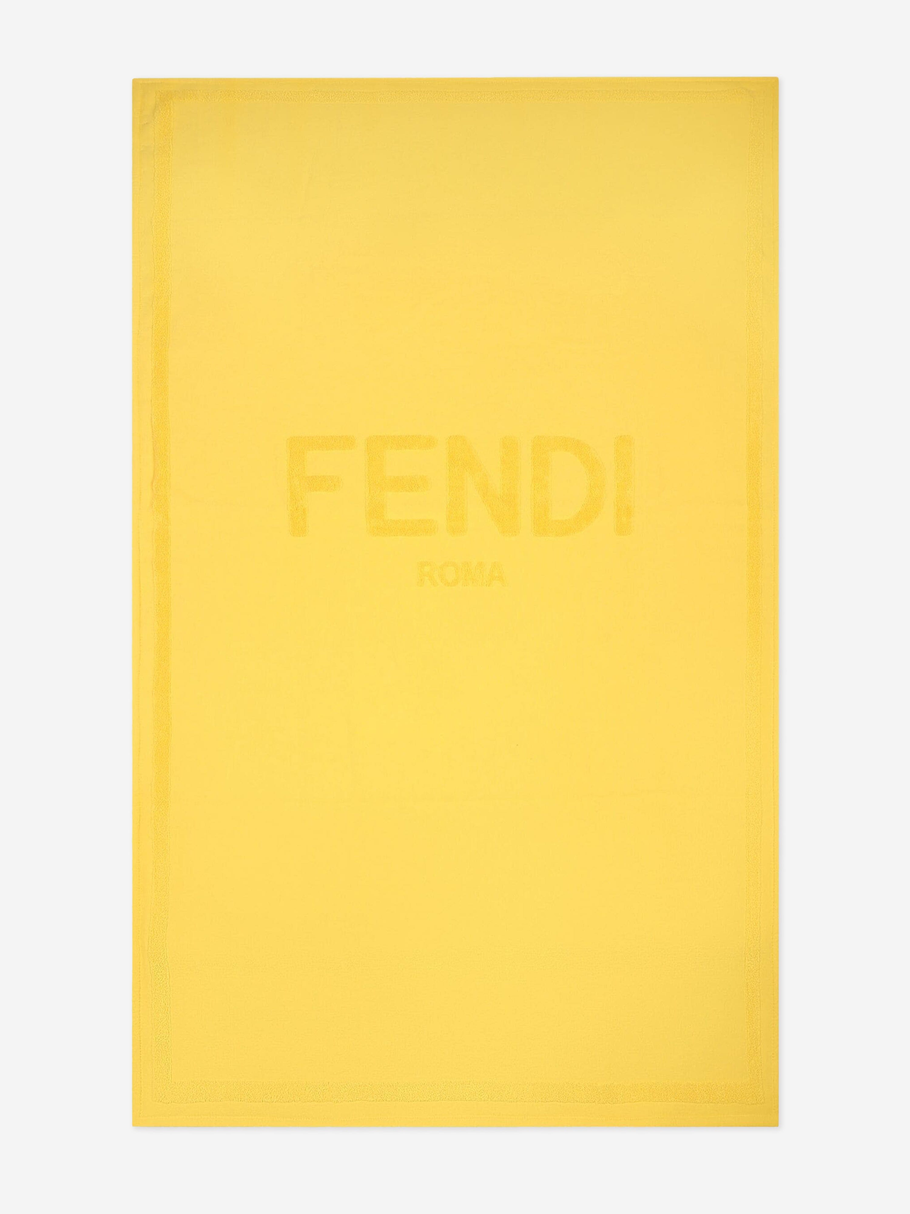 Fendi Kids Roma Terry Beach Towel in Yellow