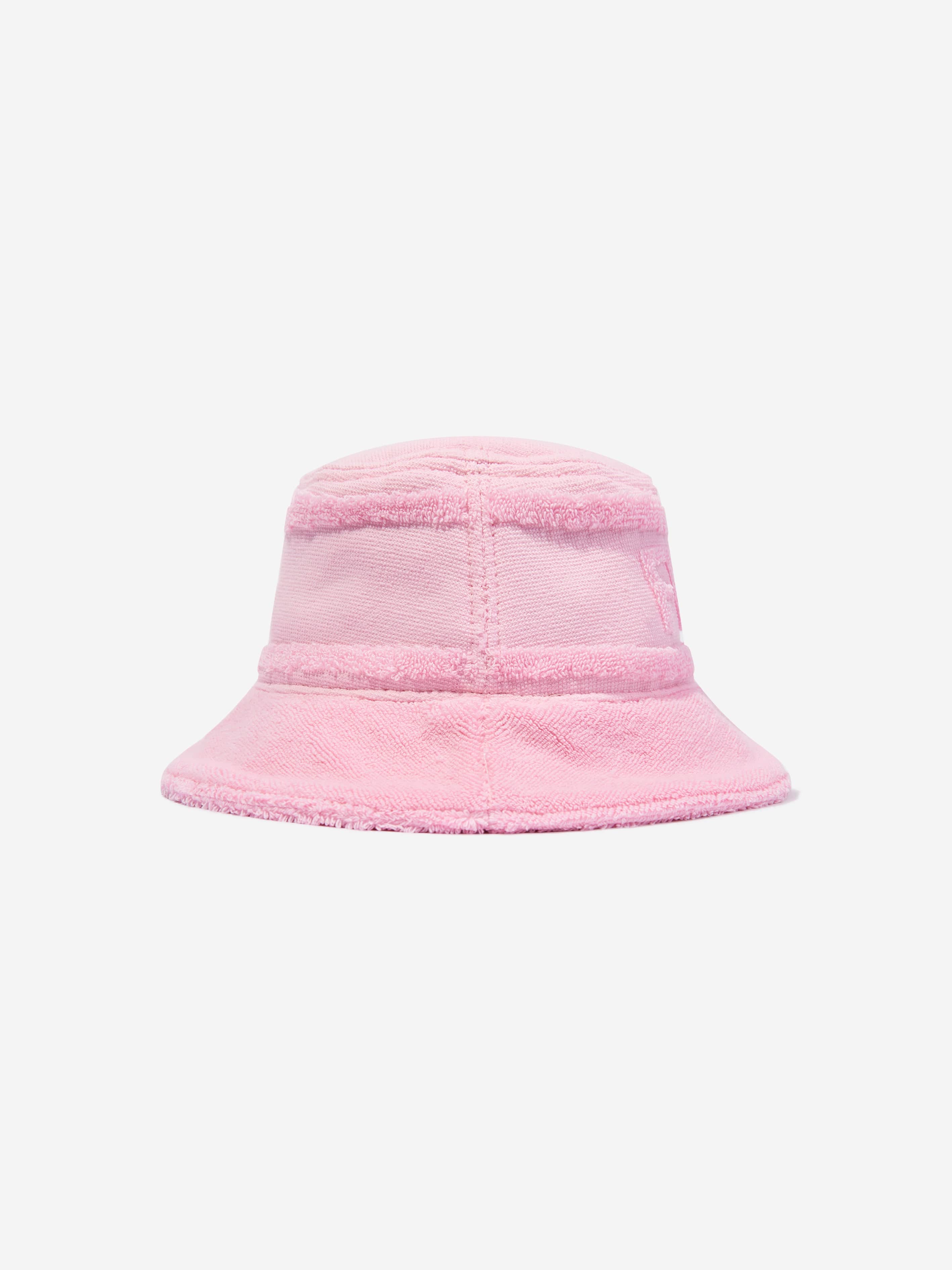 Fendi Girls Logo Bucket Hat in Pink