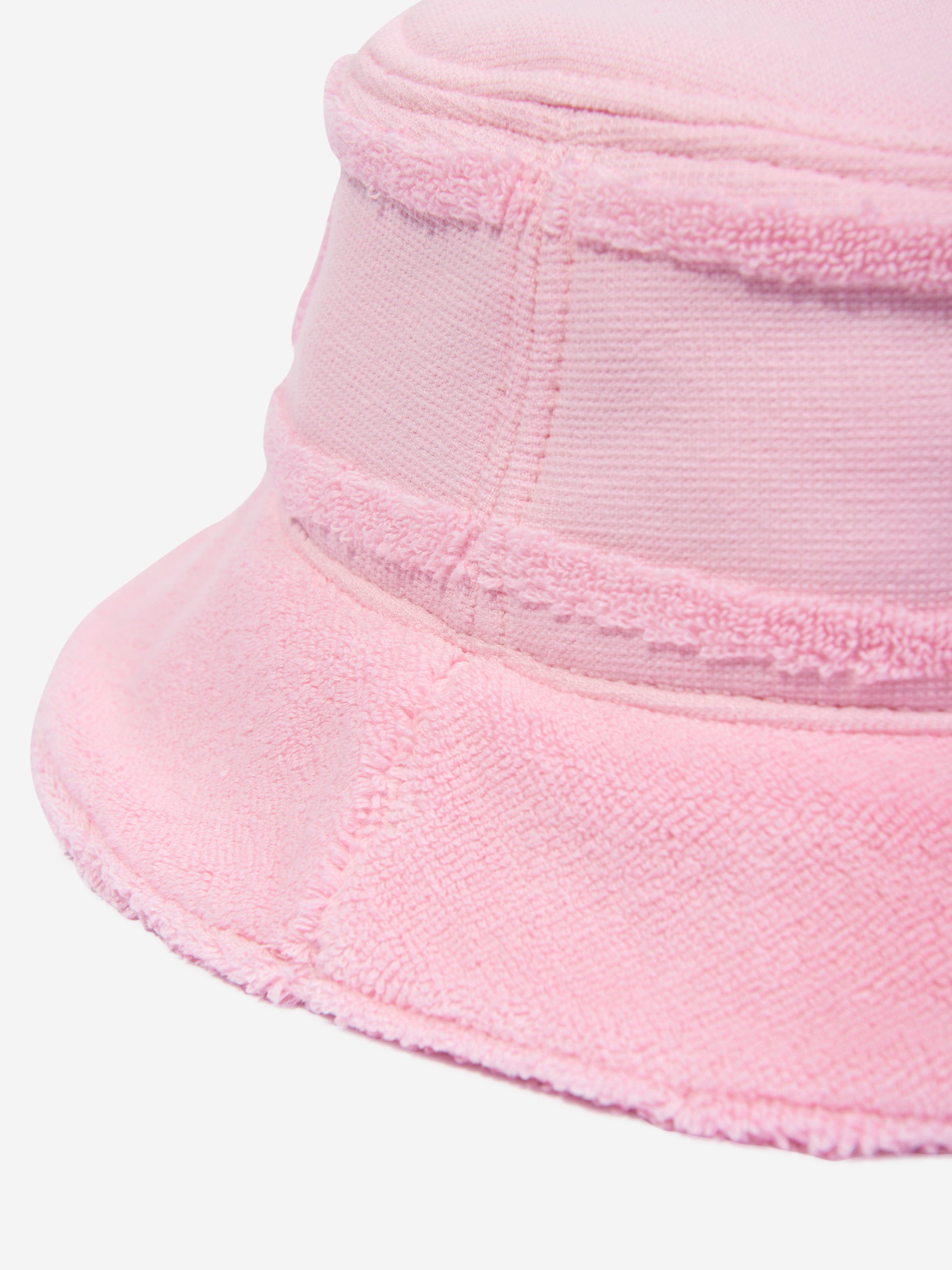 Fendi Girls Logo Bucket Hat in Pink