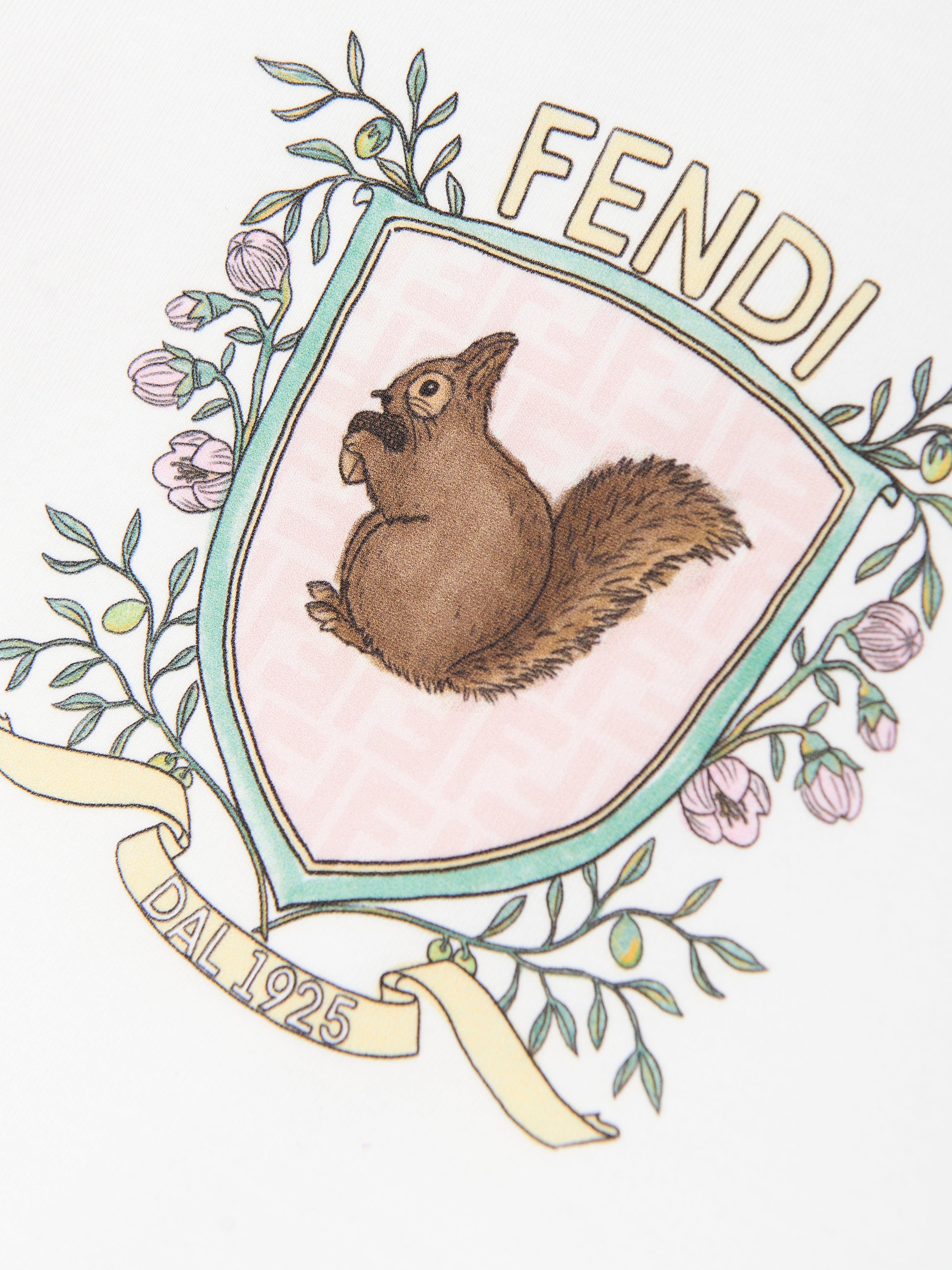 Fendi Baby Girls Squirrel T-Shirt in White