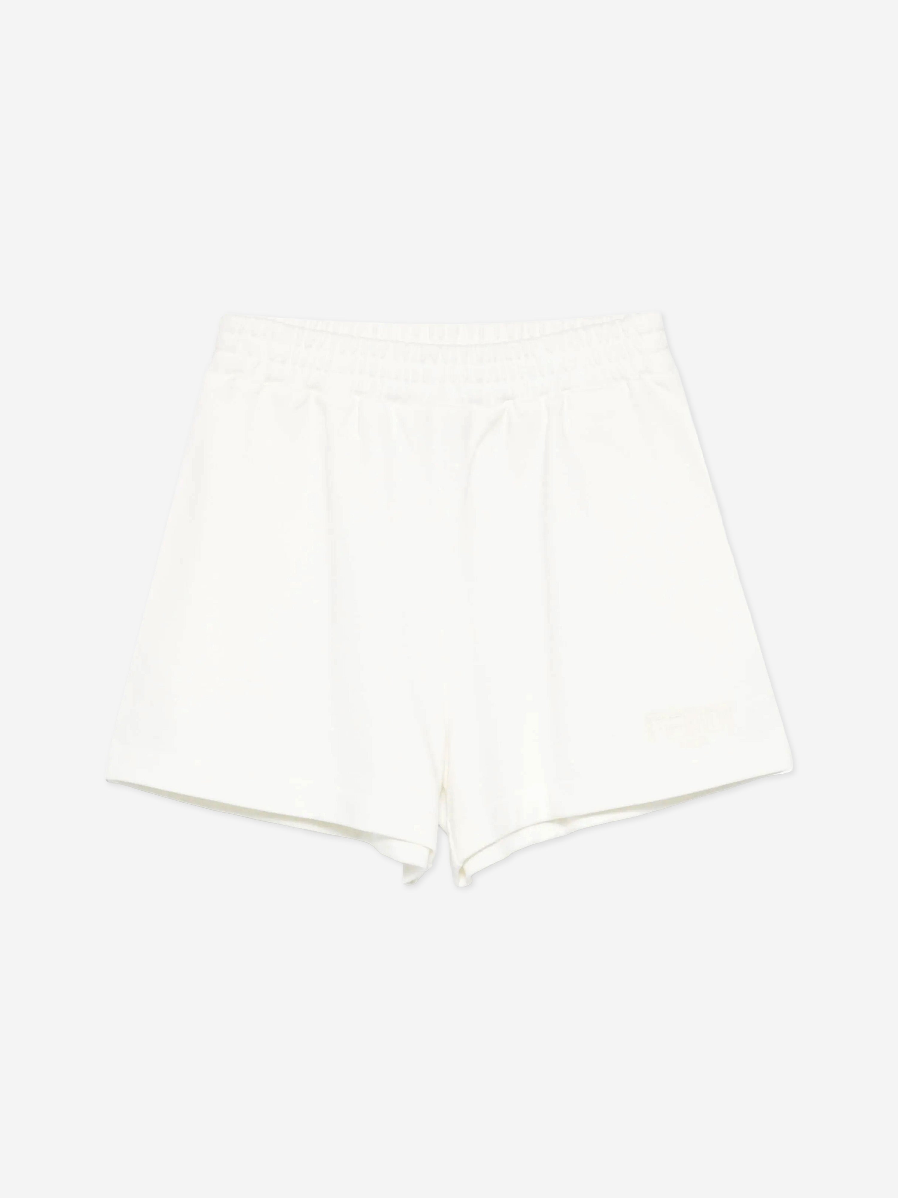 Fendi Girls Logo Shorts in White