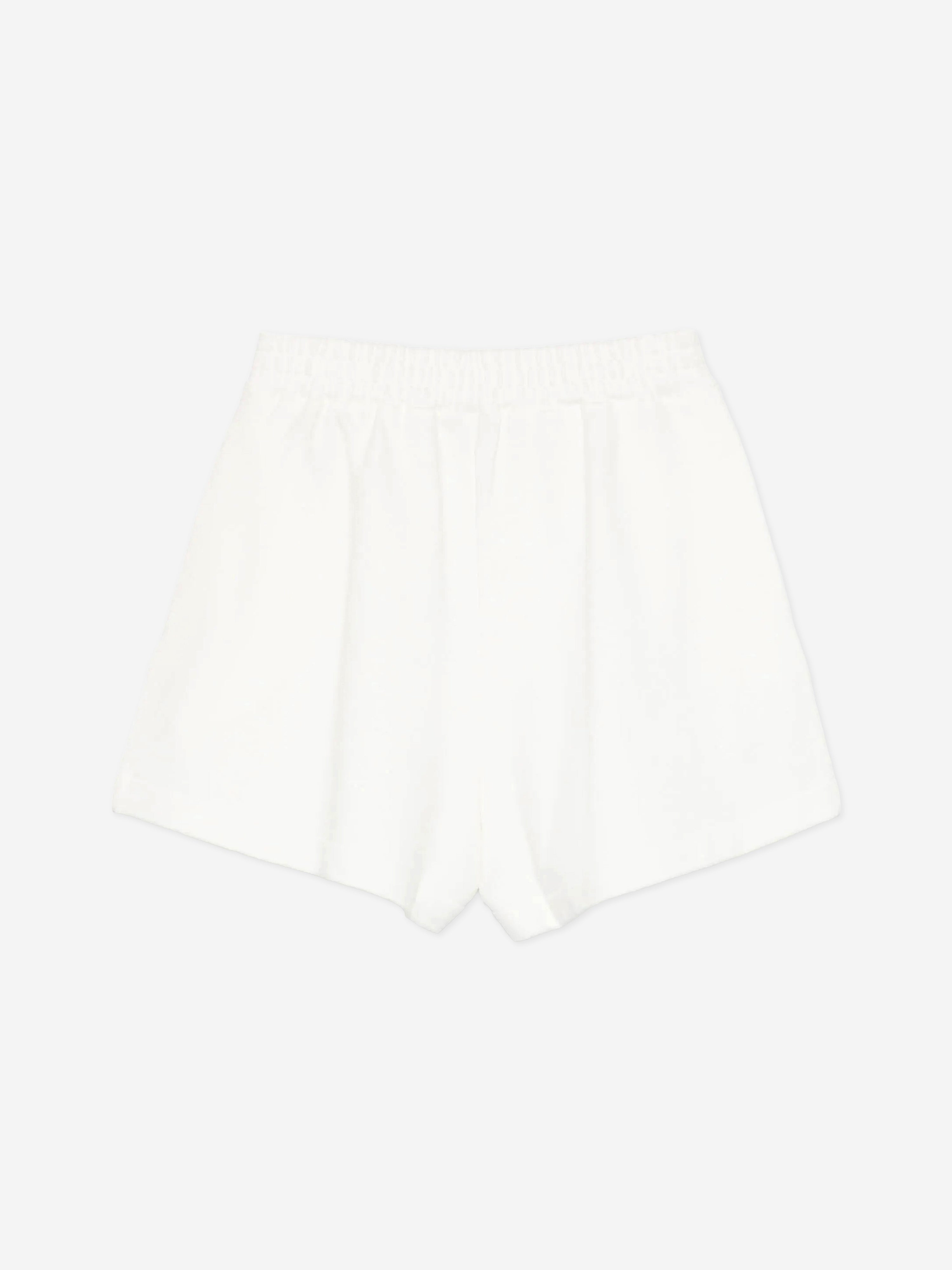 Fendi Girls Logo Shorts in White
