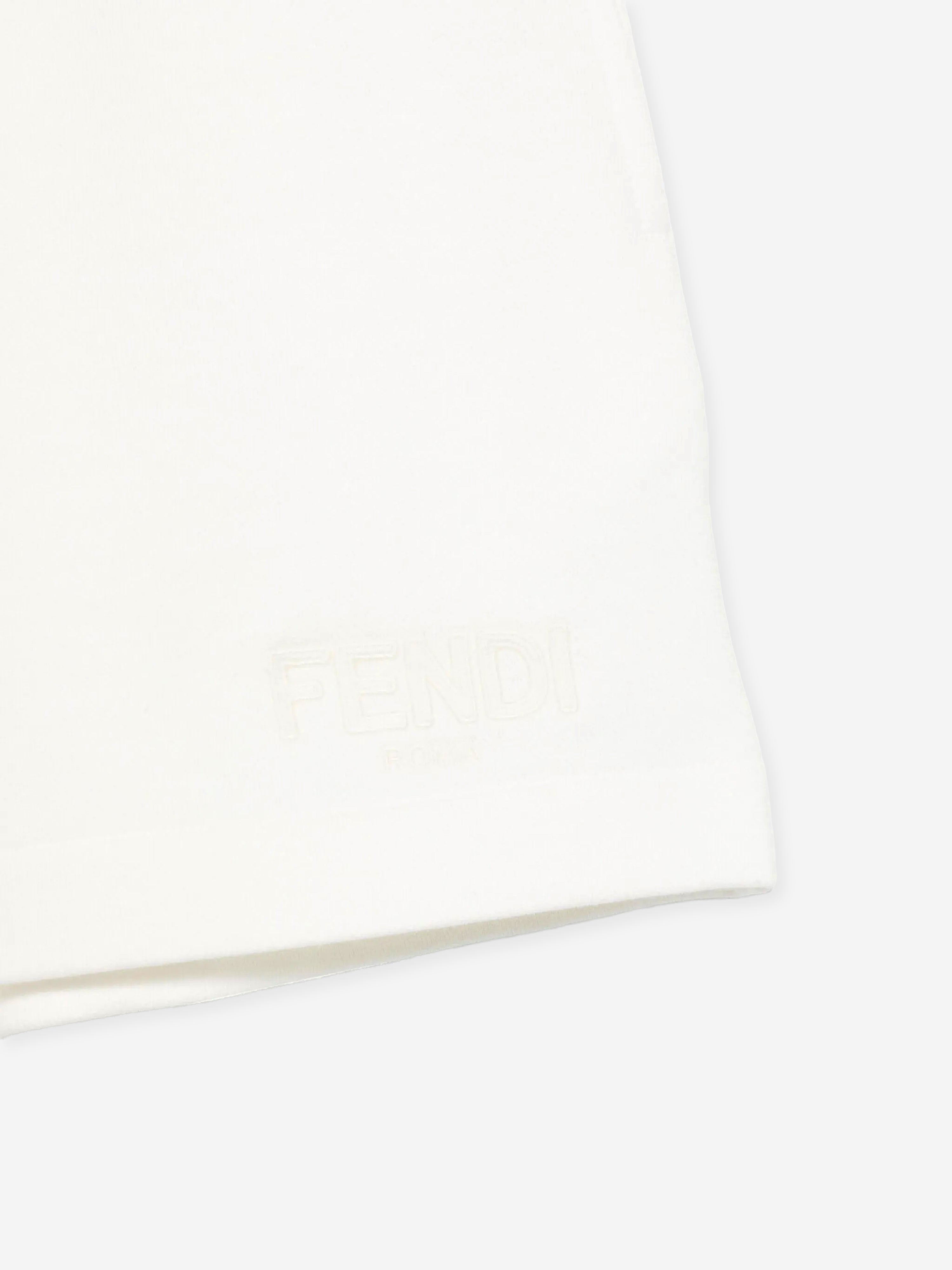 Fendi Girls Logo Shorts in White
