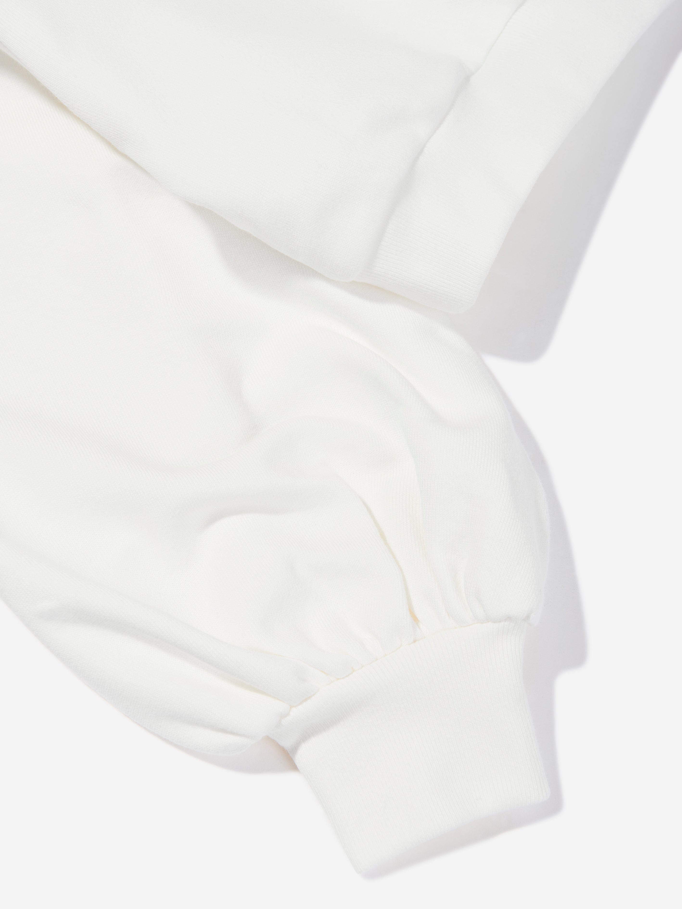 Fendi Girls Cropped Hoodie in White