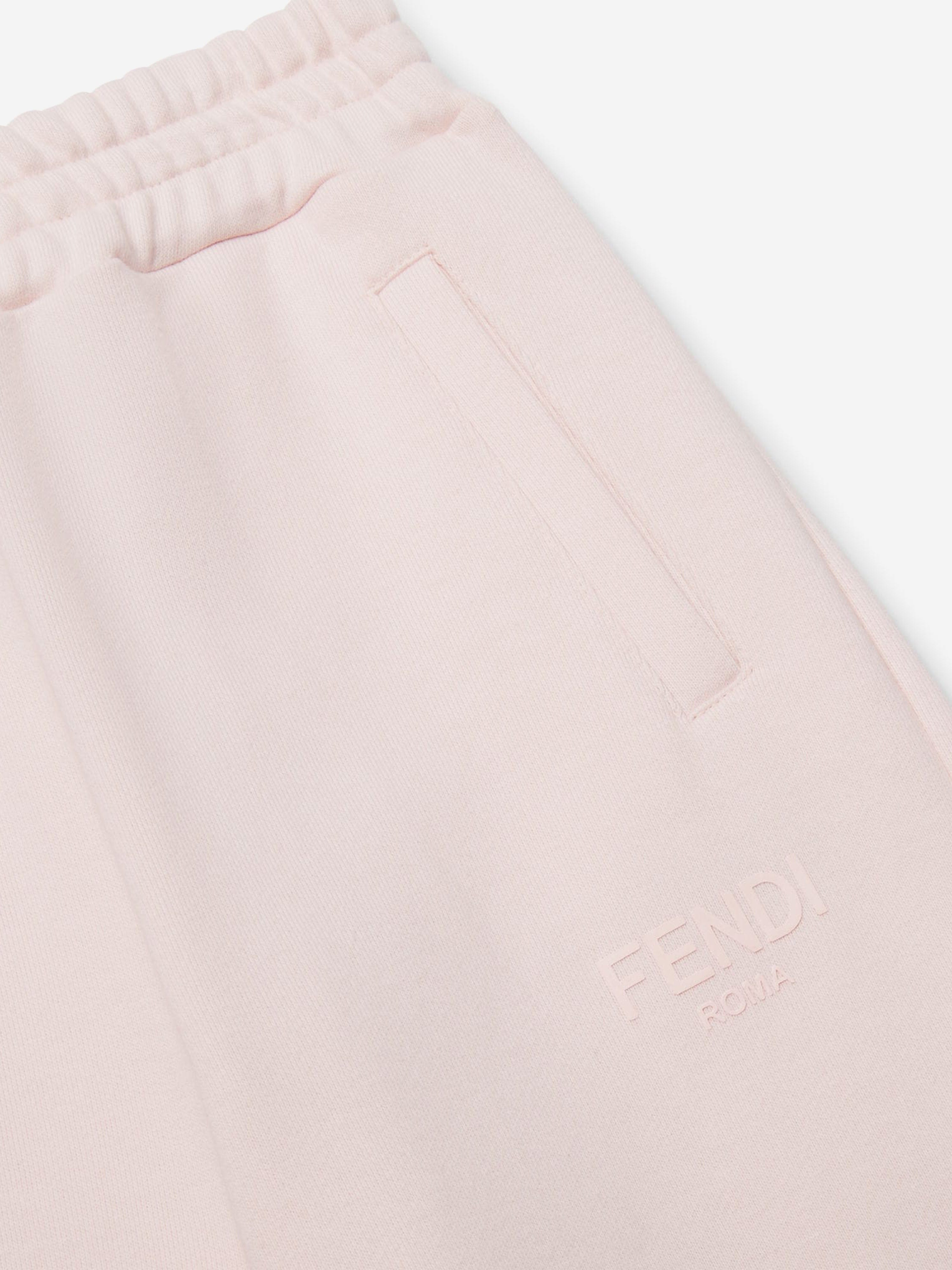 Fendi Girls Logo Joggers in Pink