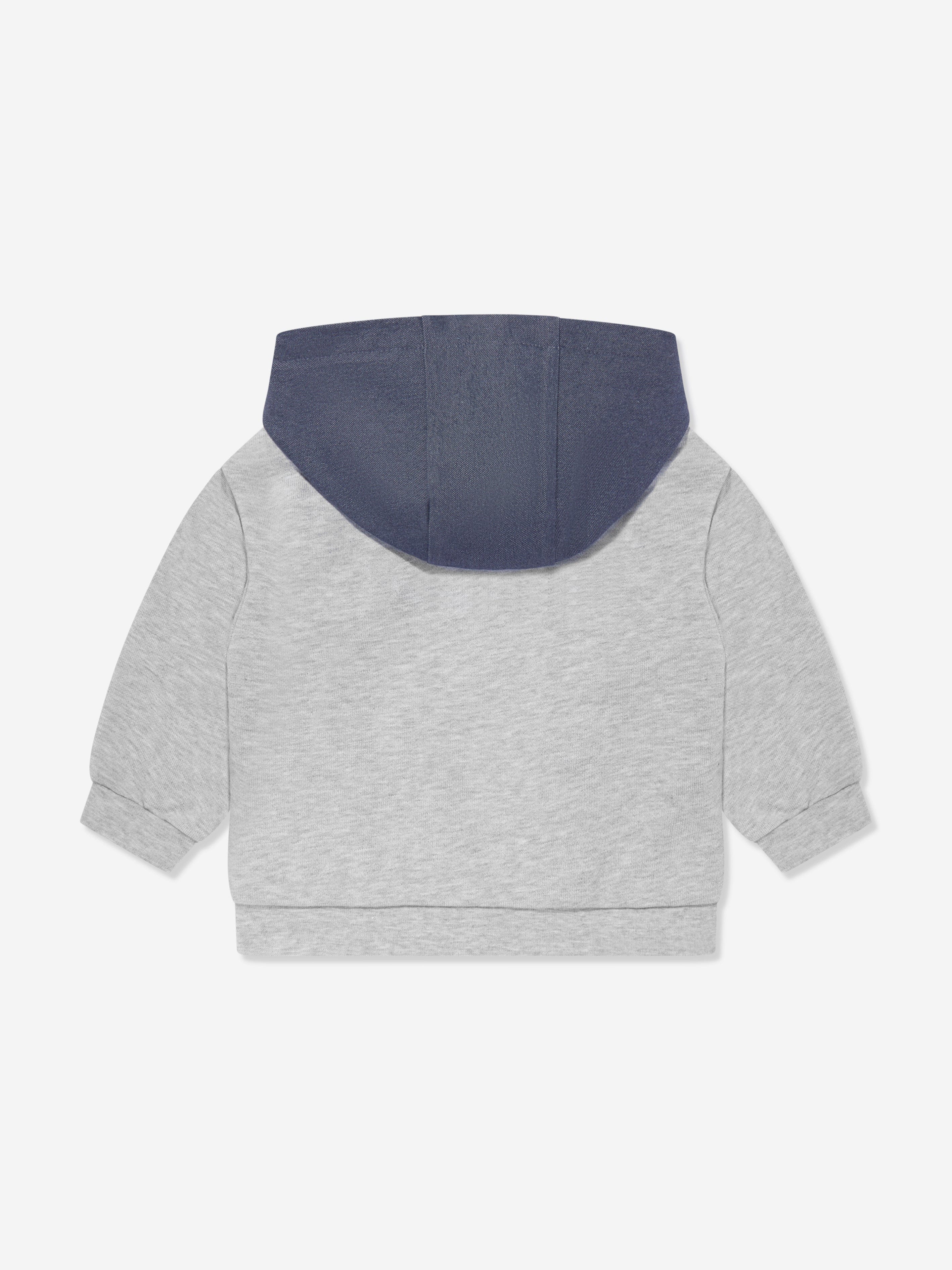 Fendi Baby Boys Denim and Jersey Zip Up Top in Blue