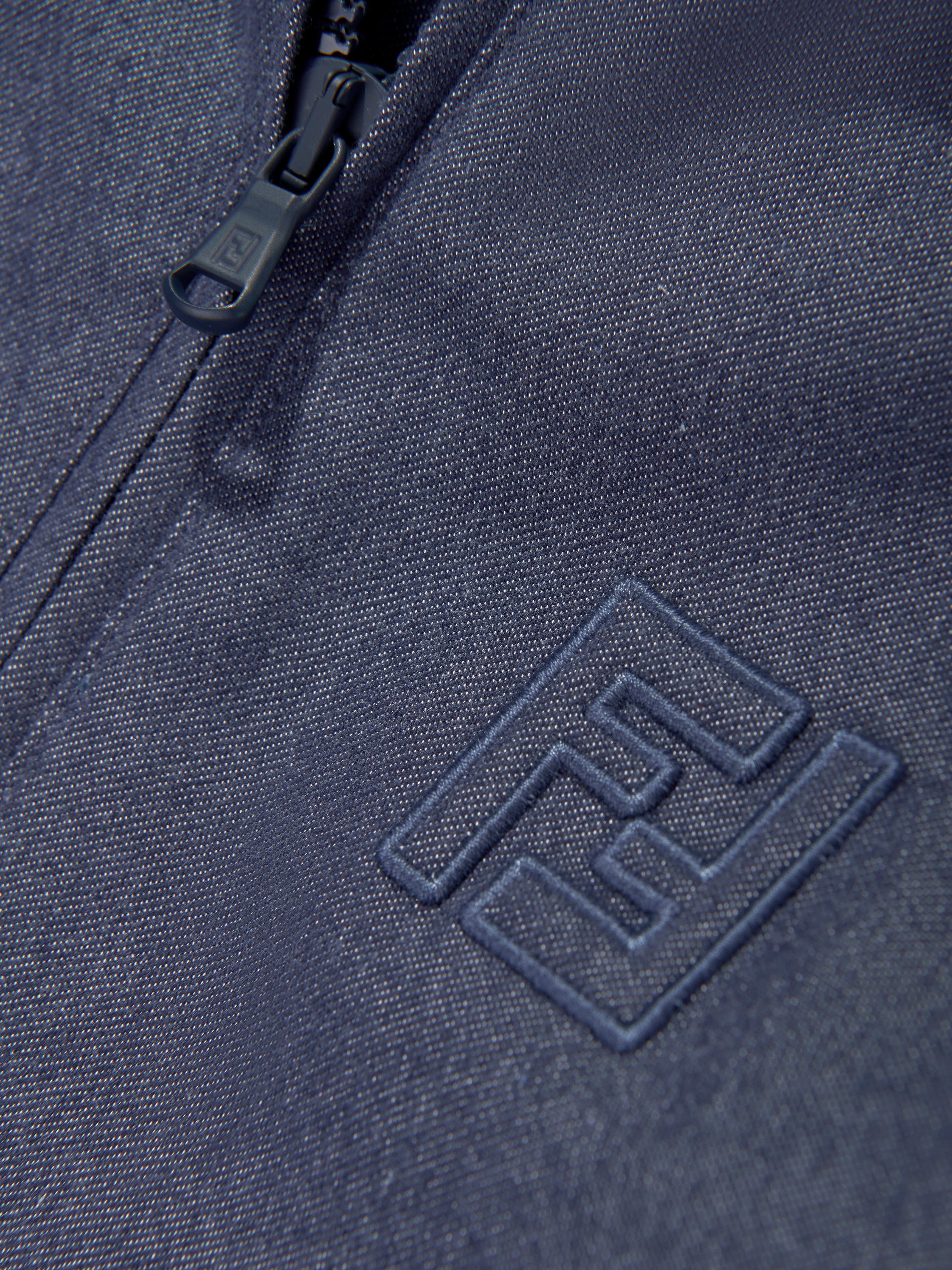 Fendi Baby Boys Denim and Jersey Zip Up Top in Blue