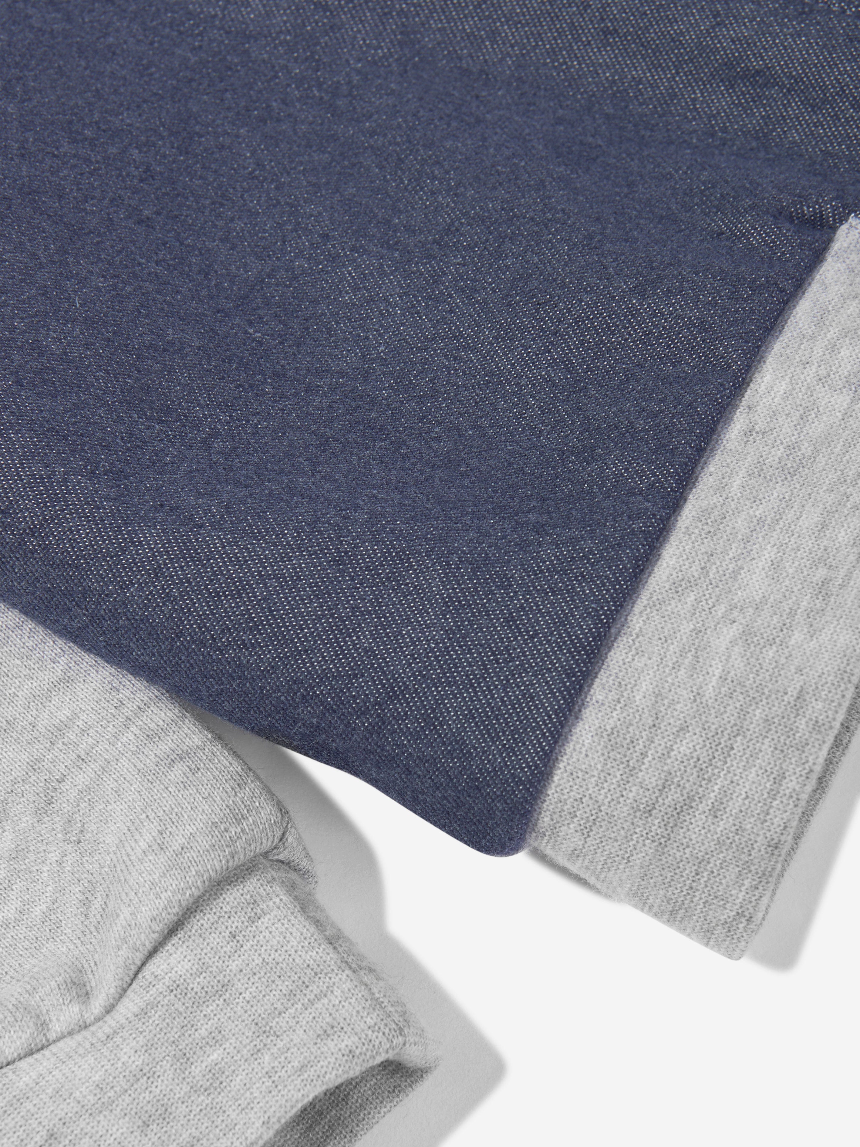 Fendi Baby Boys Denim and Jersey Zip Up Top in Blue