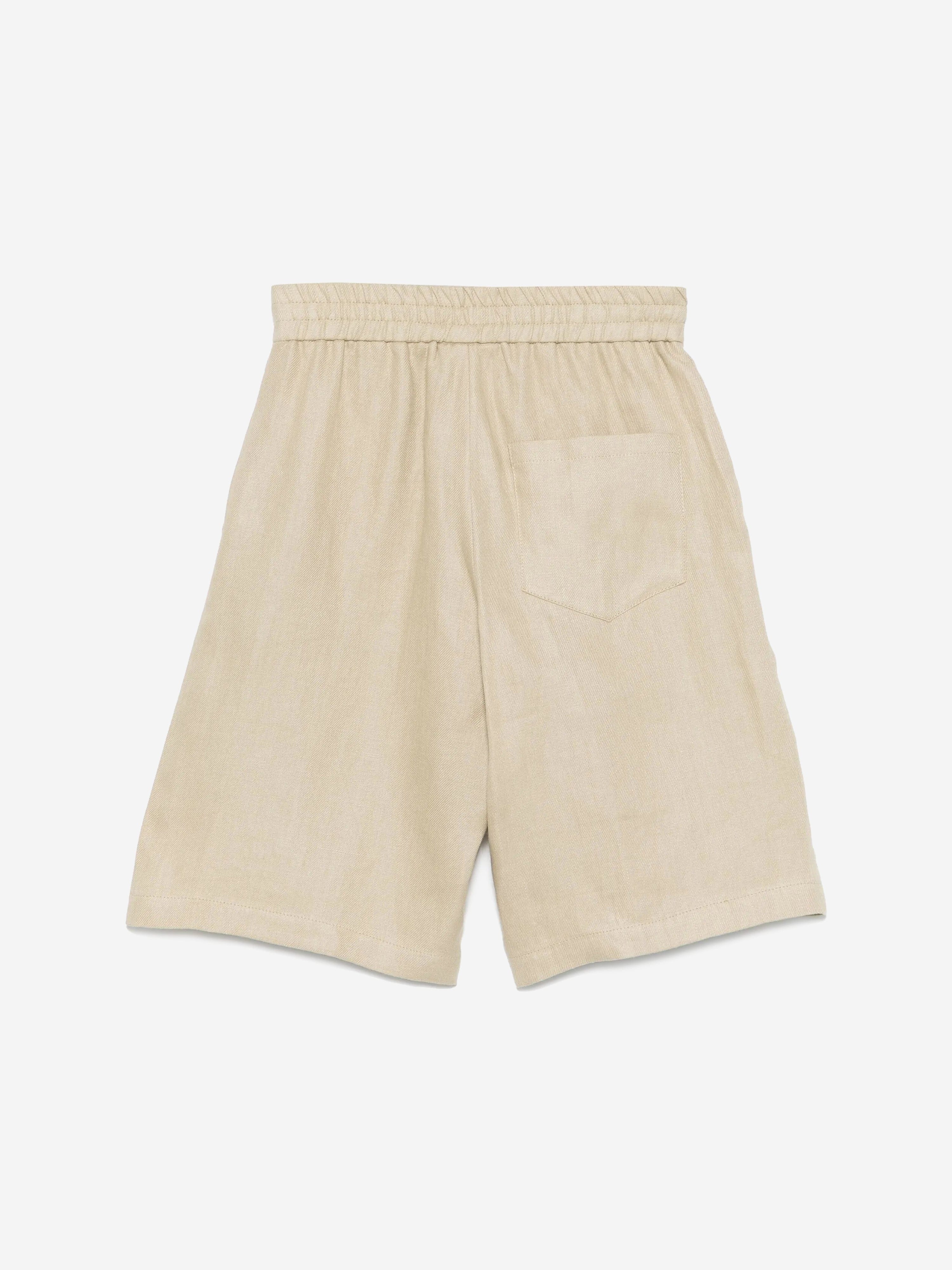 Fendi Boys Linen Bermuda Shorts in Beige