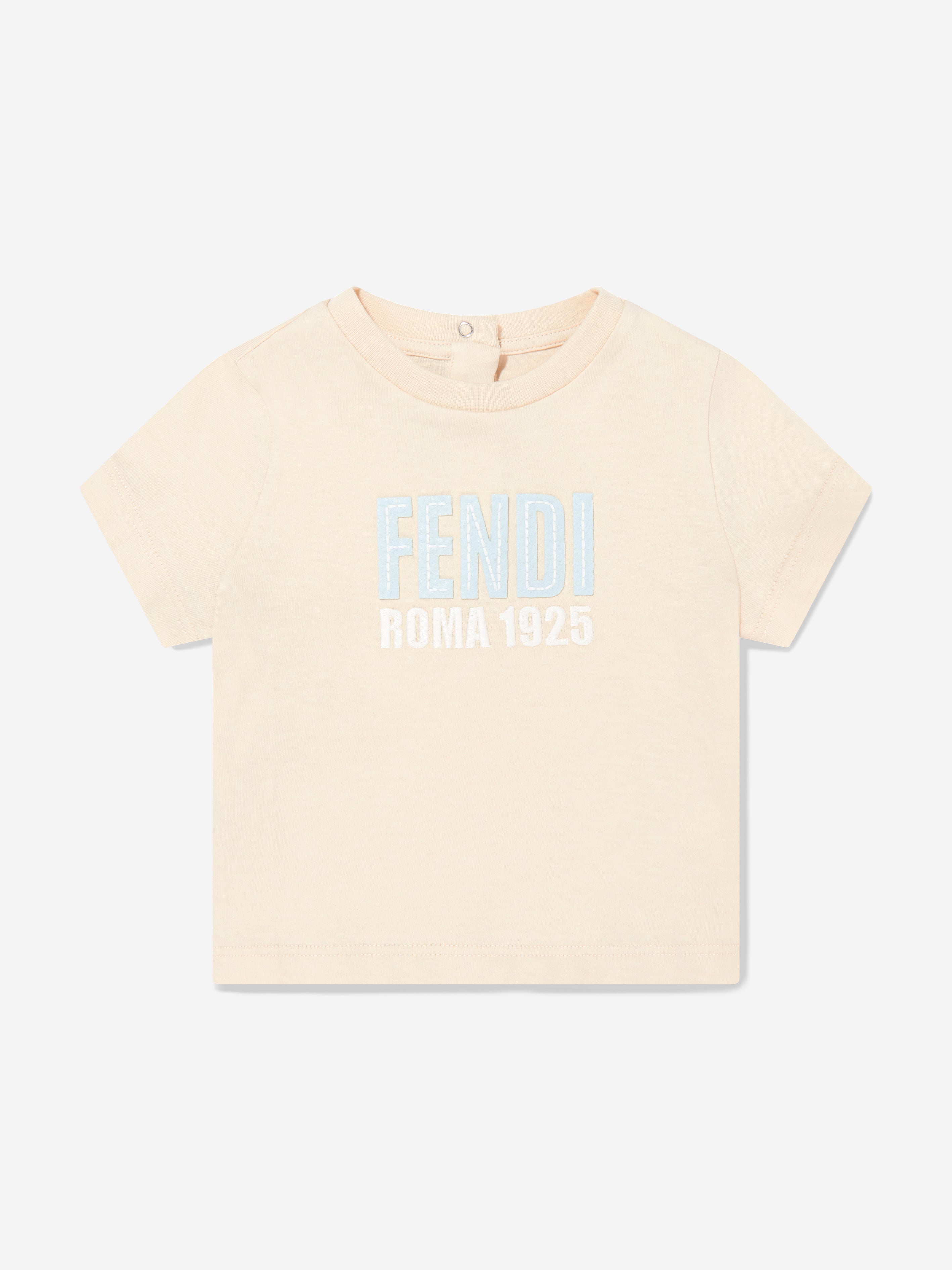 Fendi Baby Logo T-Shirt in Beige
