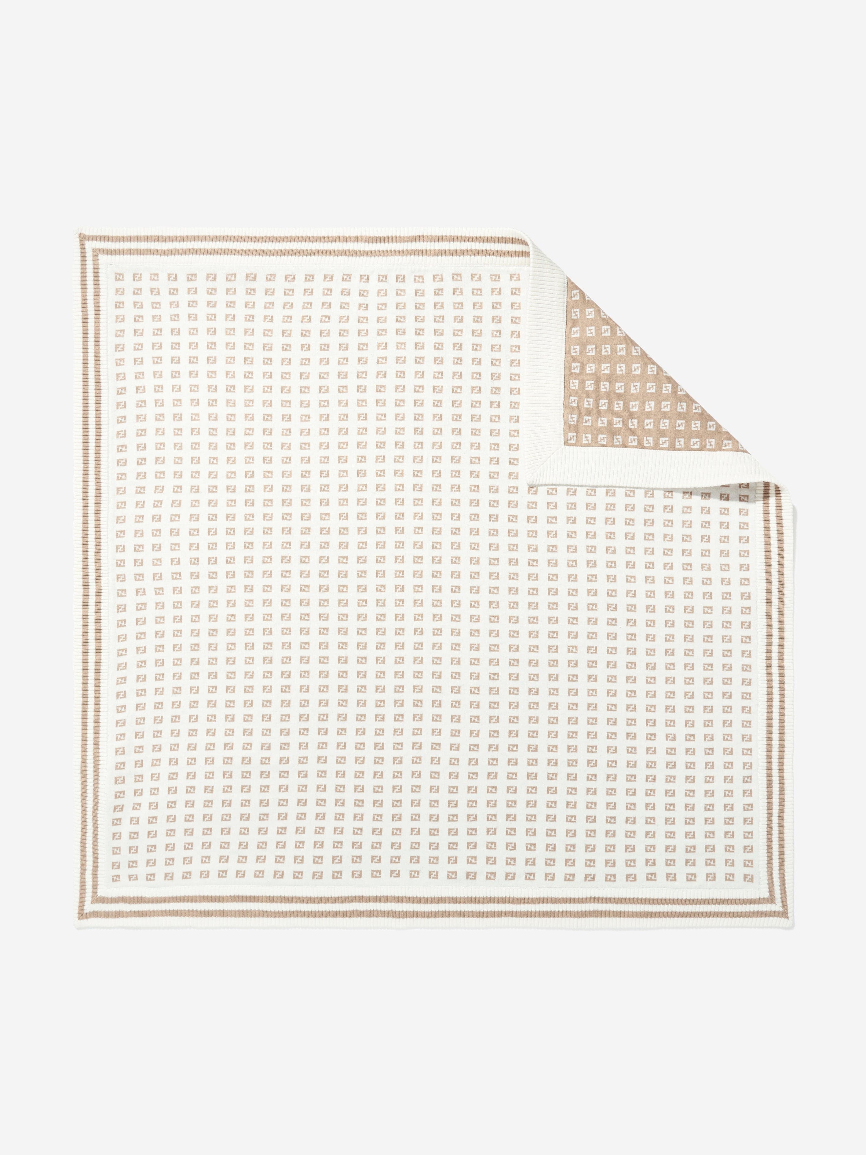 Fendi Baby Cotton Blanket in Beige