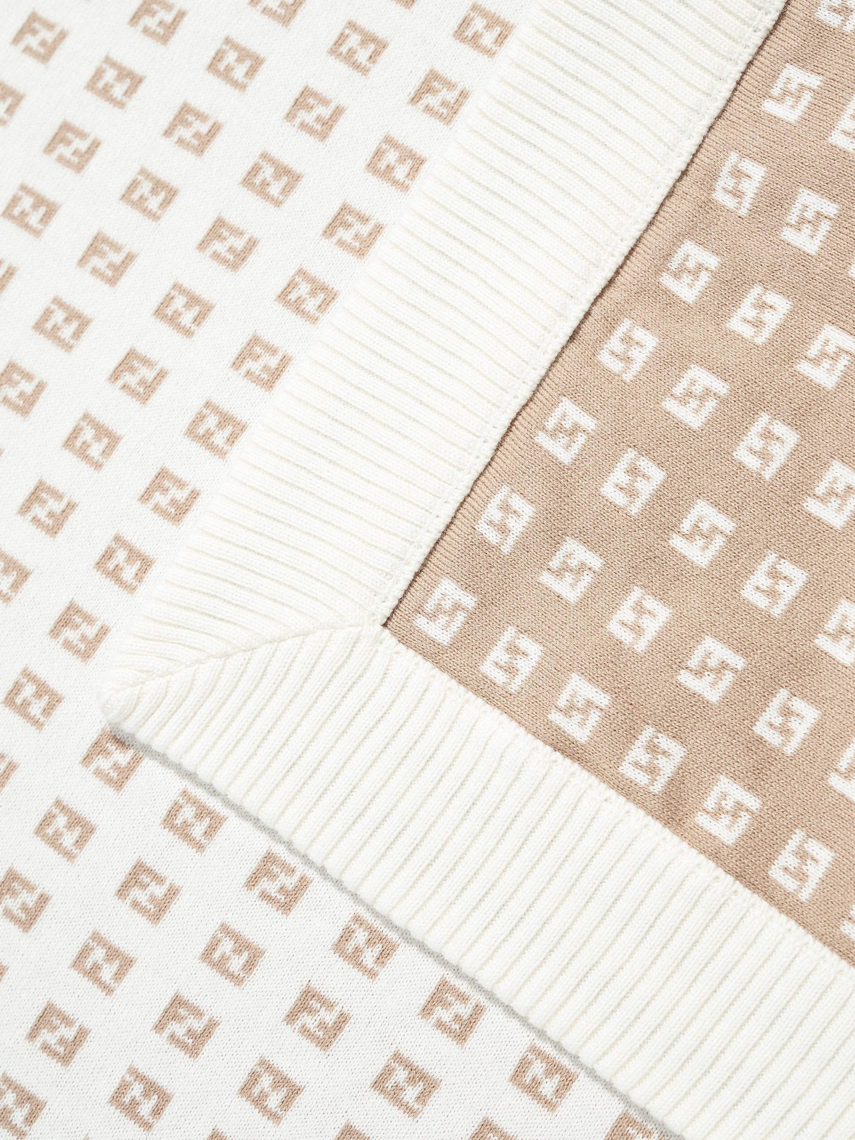 Fendi Baby Cotton Blanket in Beige
