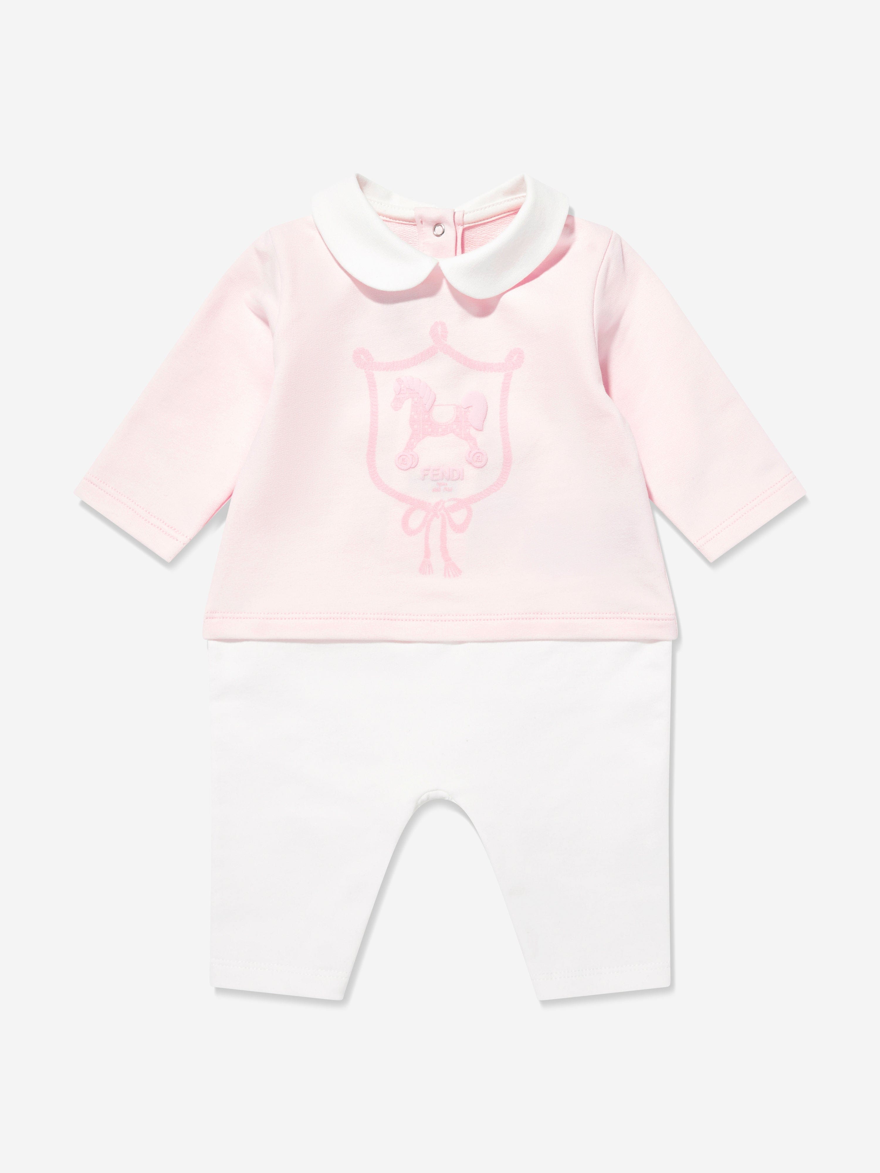 Fendi Baby Girls Romper Set in Pink