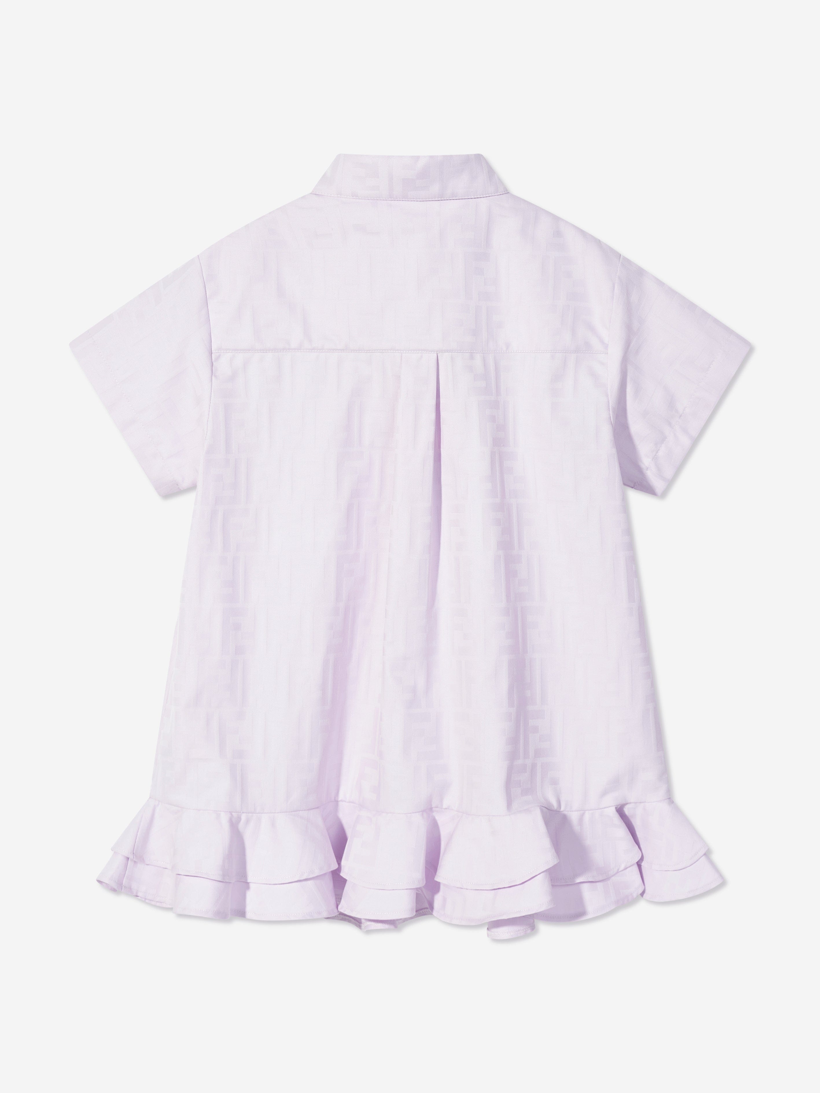 Fendi Girls Logo Shirt Dress in Purple