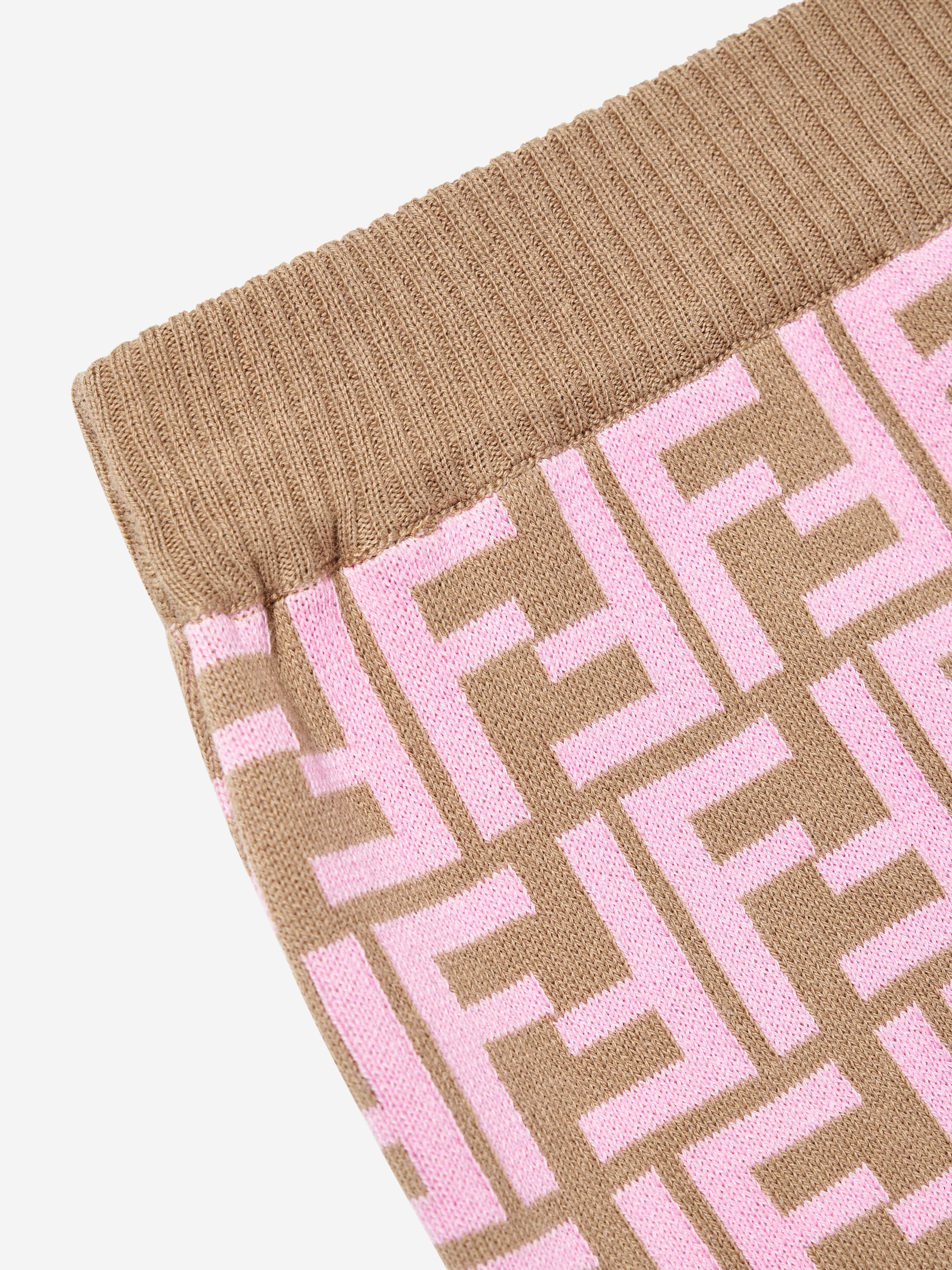 Fendi Girls FF Monogram Skirt in Brown