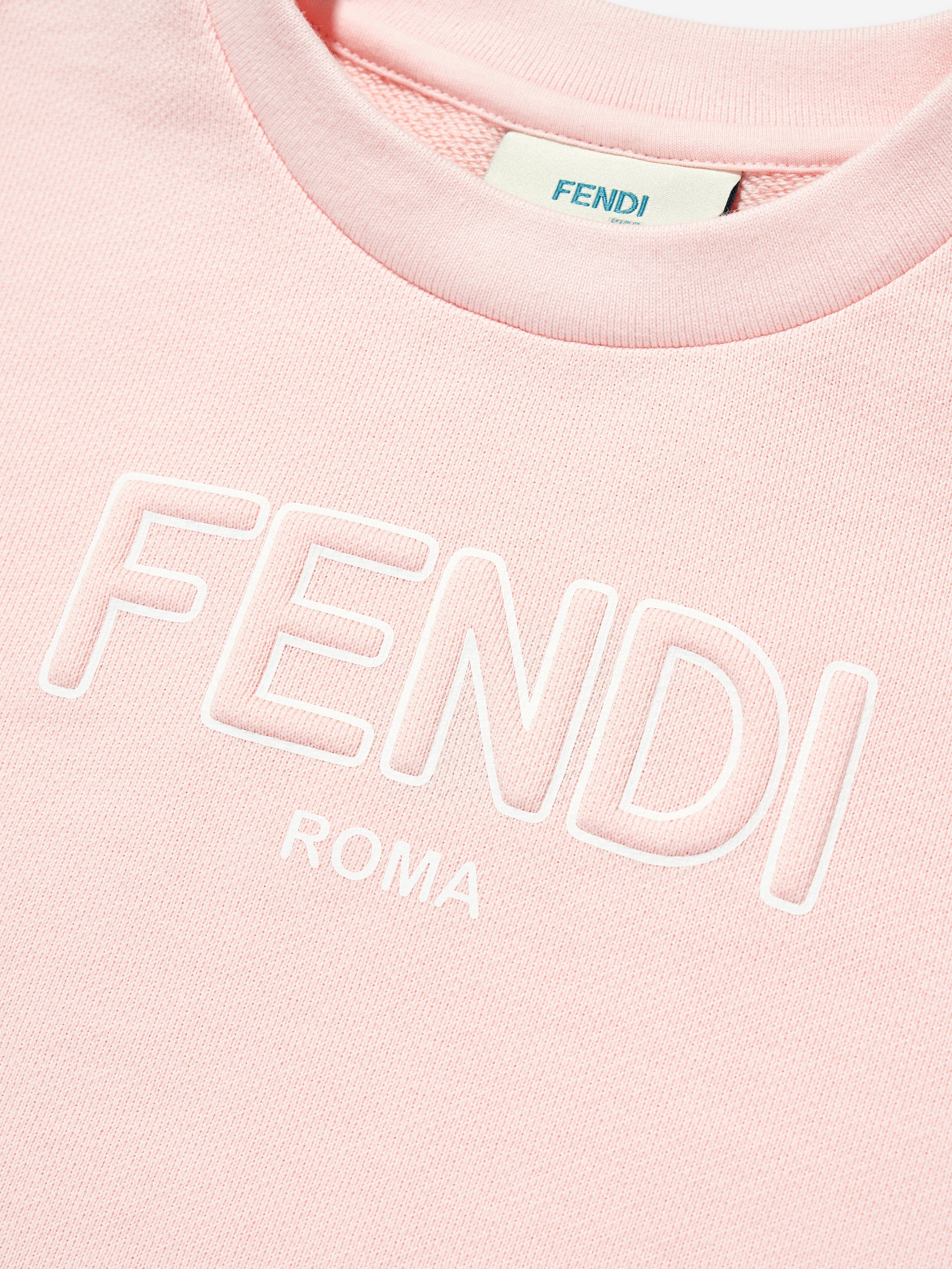 Fendi Girls Cropped Logo T-Shirt in Pink