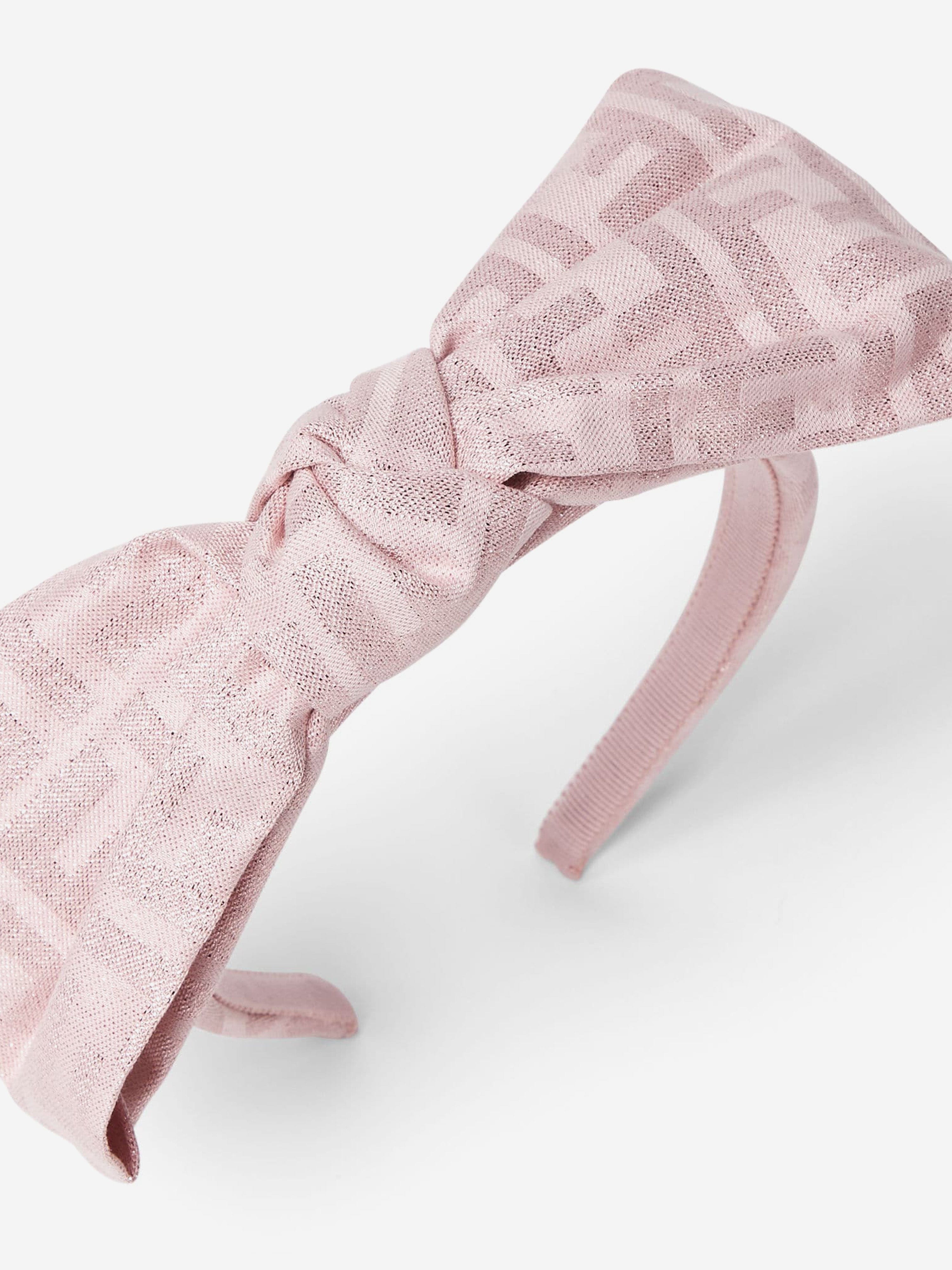 Fendi Girls FF Bow Headband in Pink