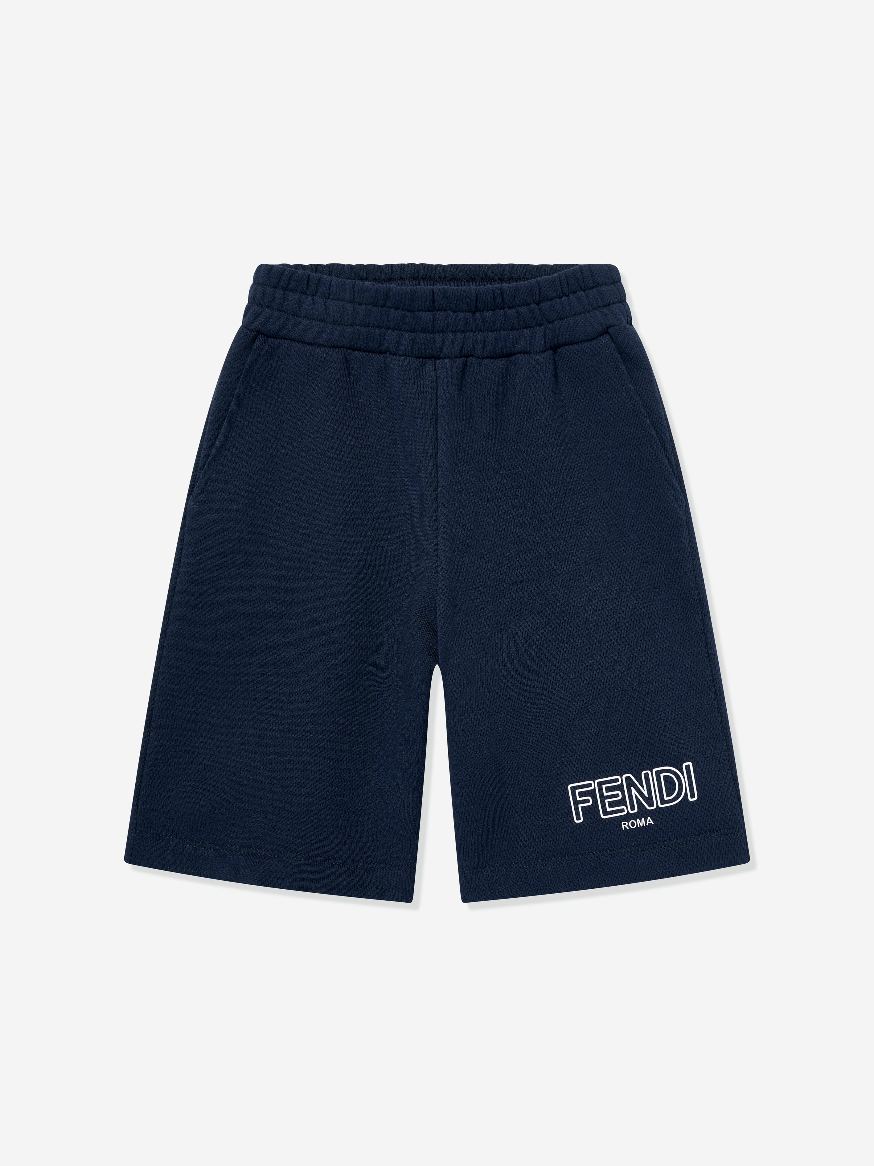 Fendi Boys Logo Shorts in Navy