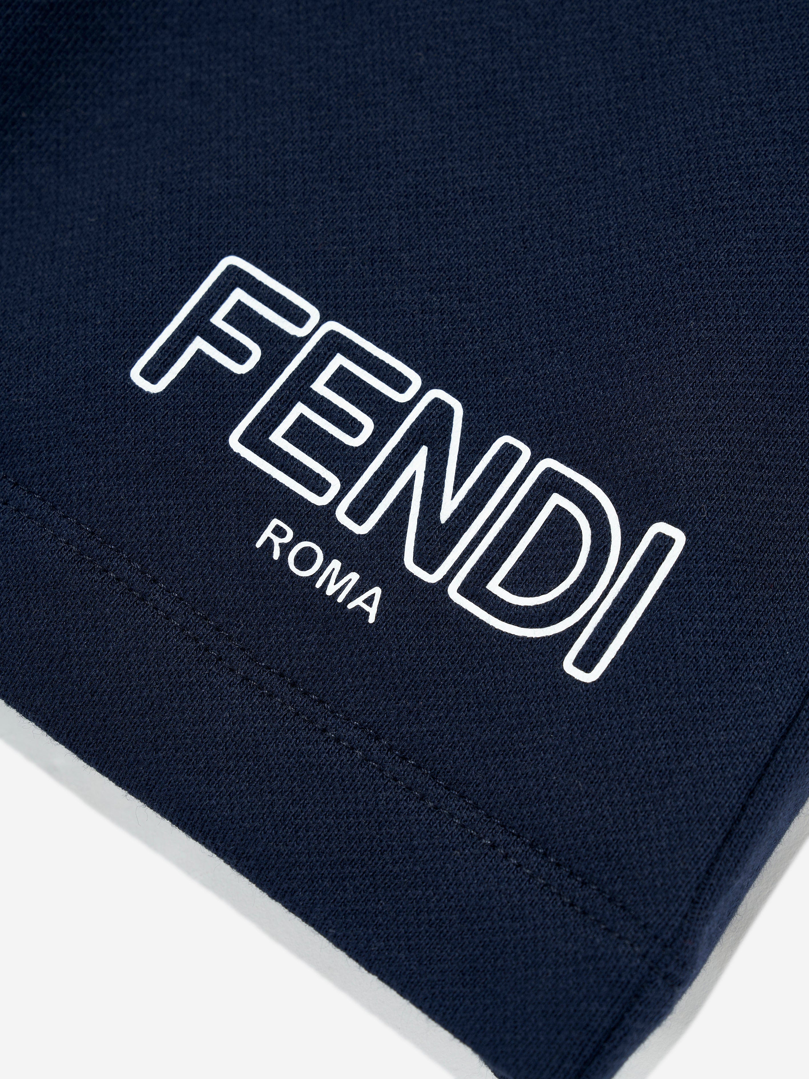 Fendi Boys Logo Shorts in Navy