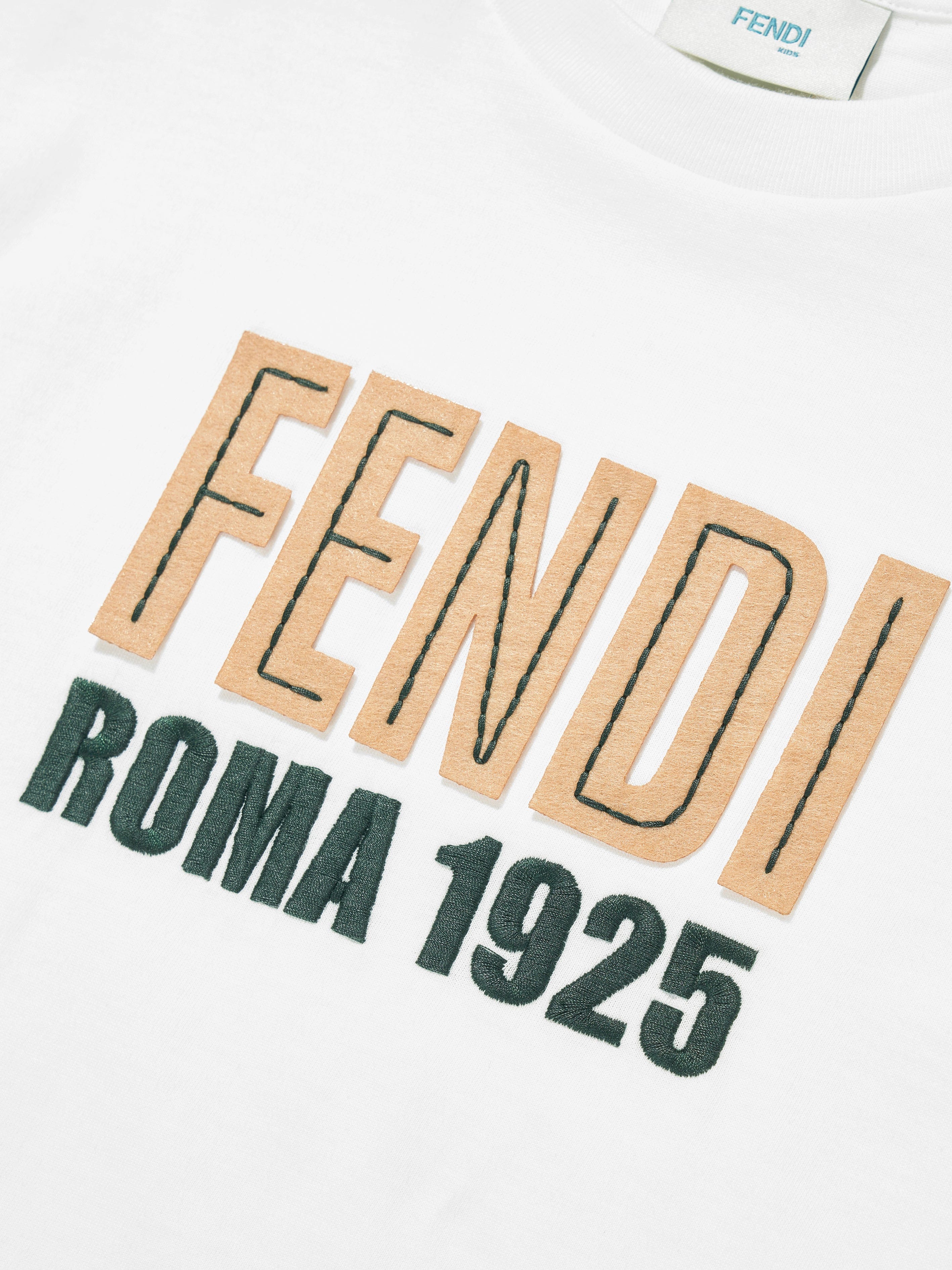 Fendi Kids Logo T-Shirt in White