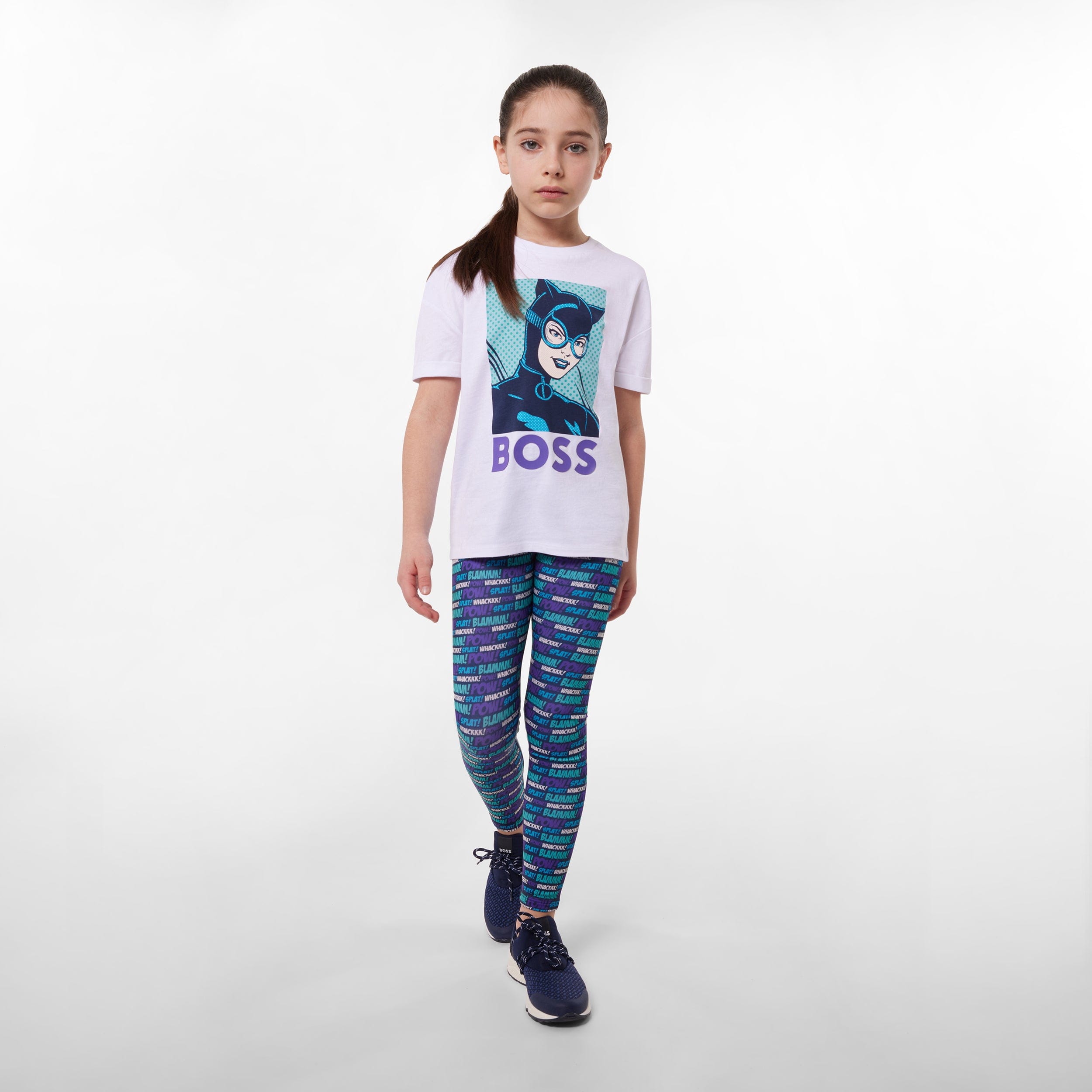 BOSS Girls Comic Pop Art Leggings in Navy