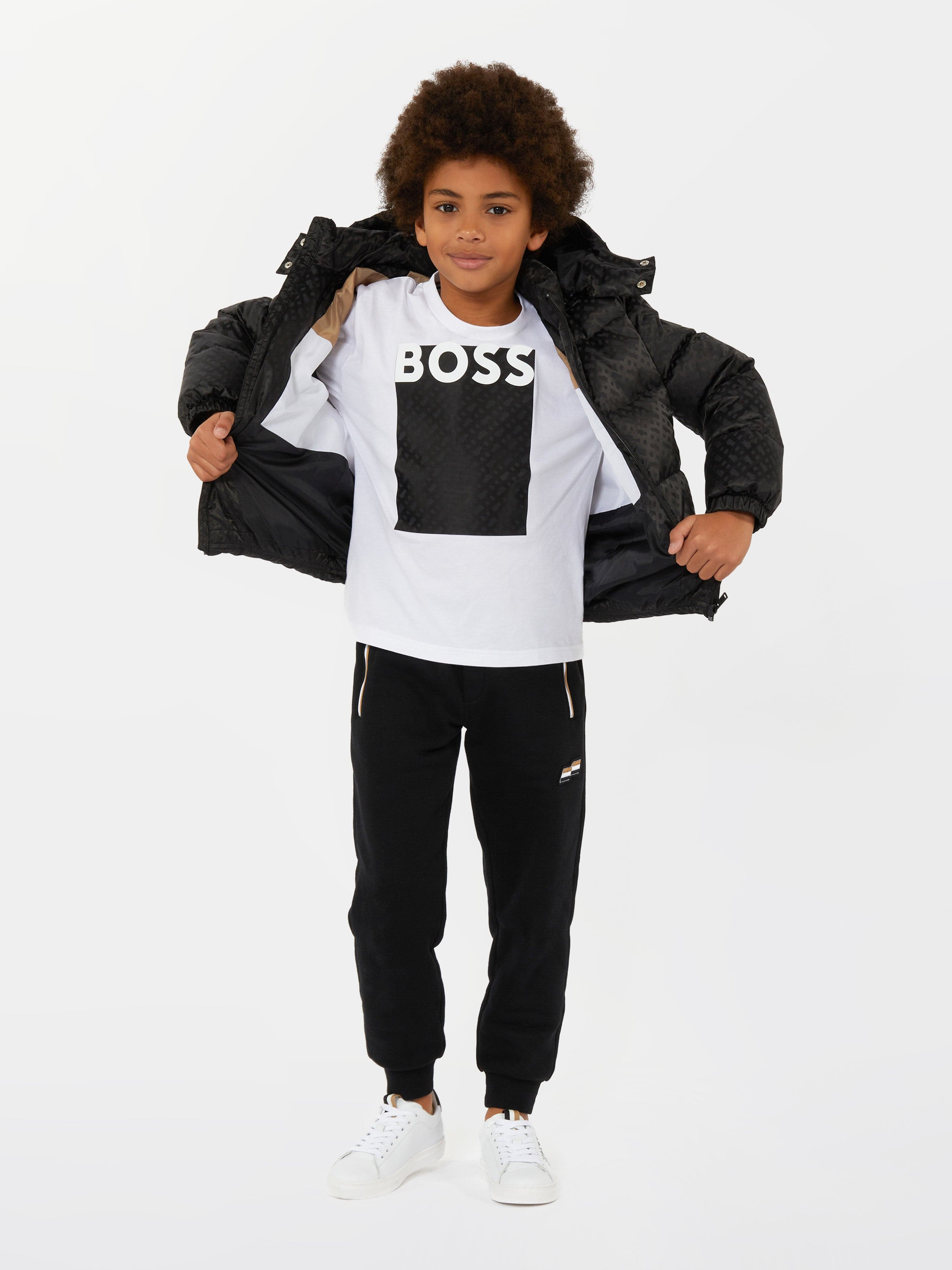 BOSS Boys Long Sleeve T-Shirt in White