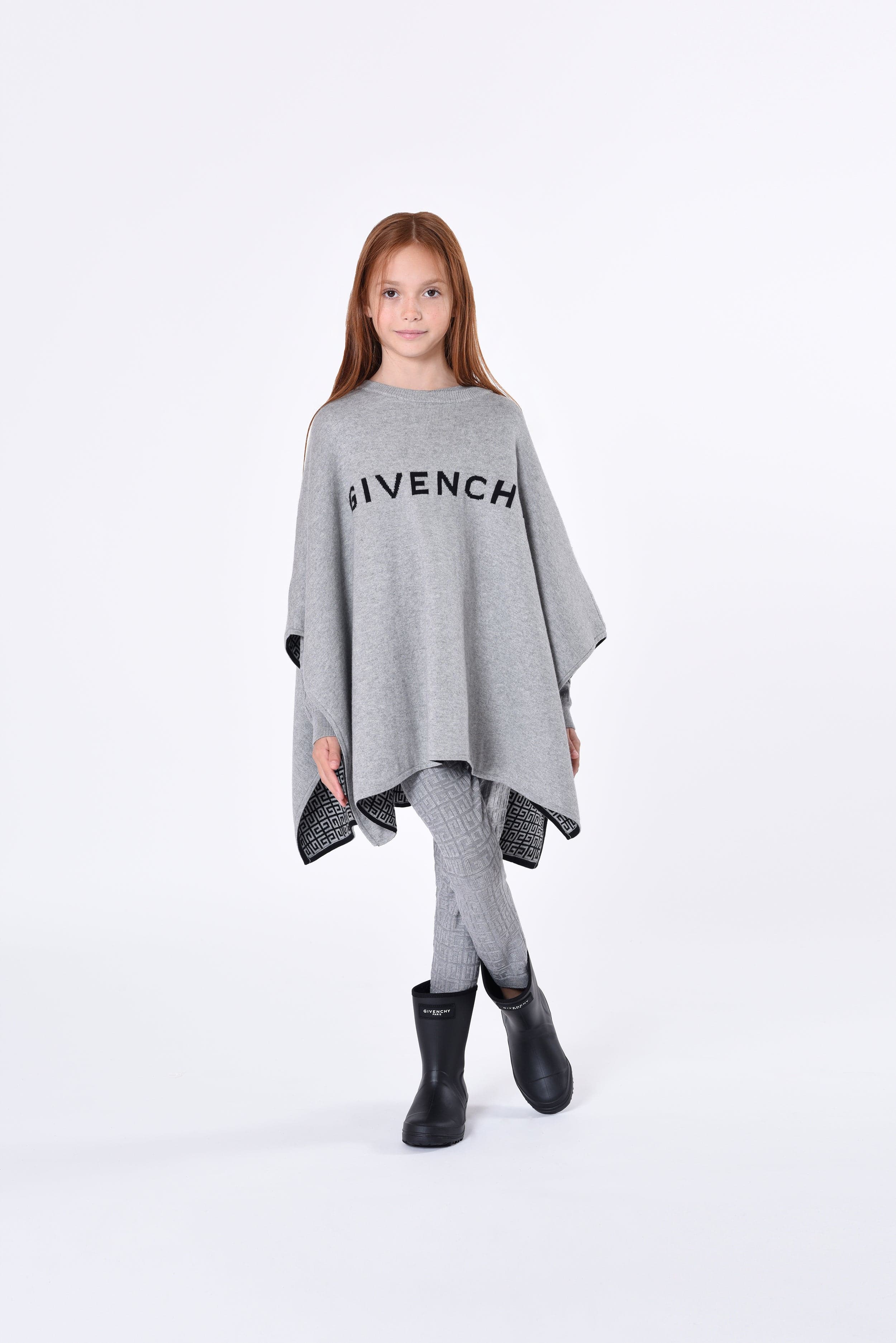 Givenchy Girls Knitted Reversible Cape in Black