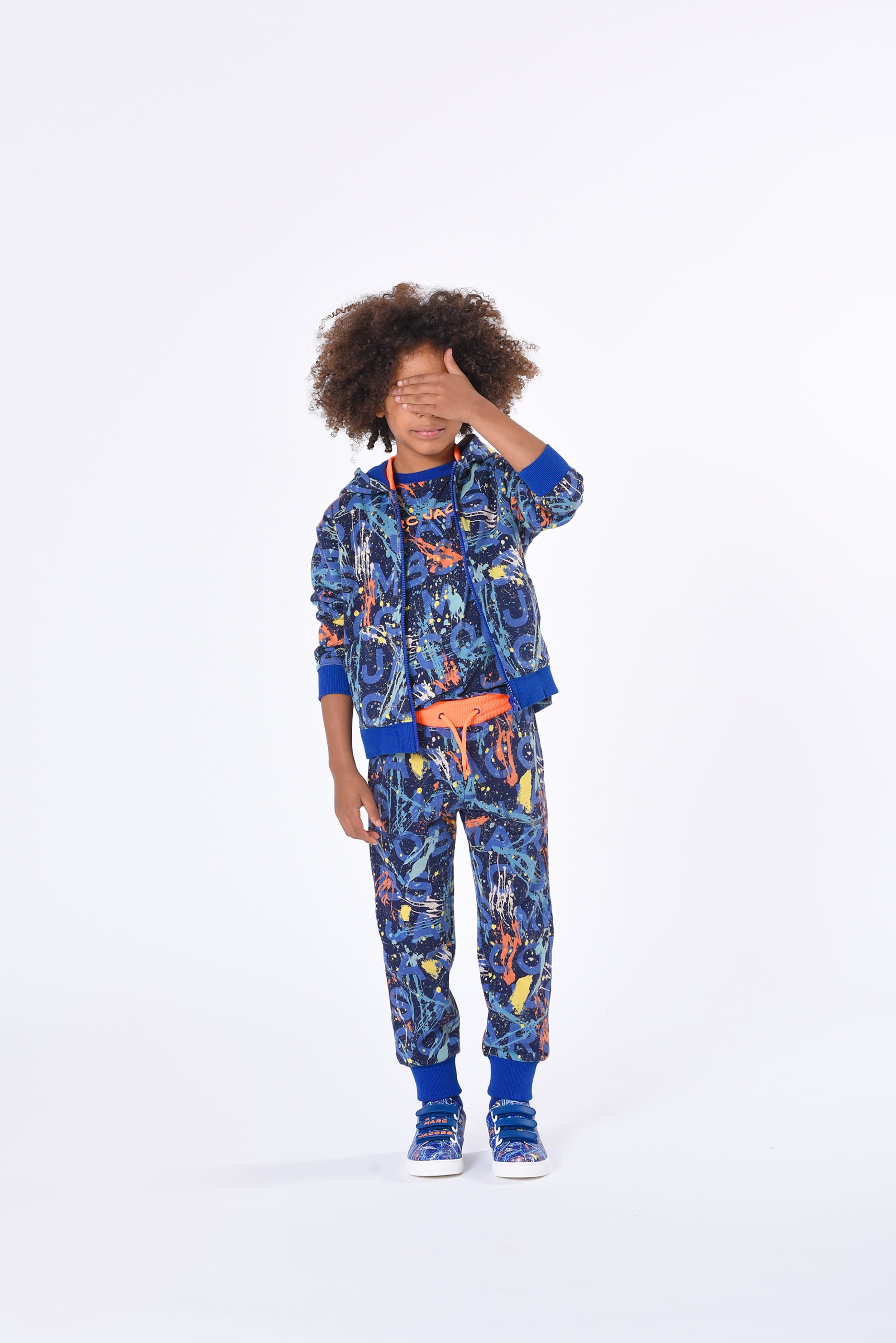 MARC JACOBS Boys Paint Monogram Joggers in Blue