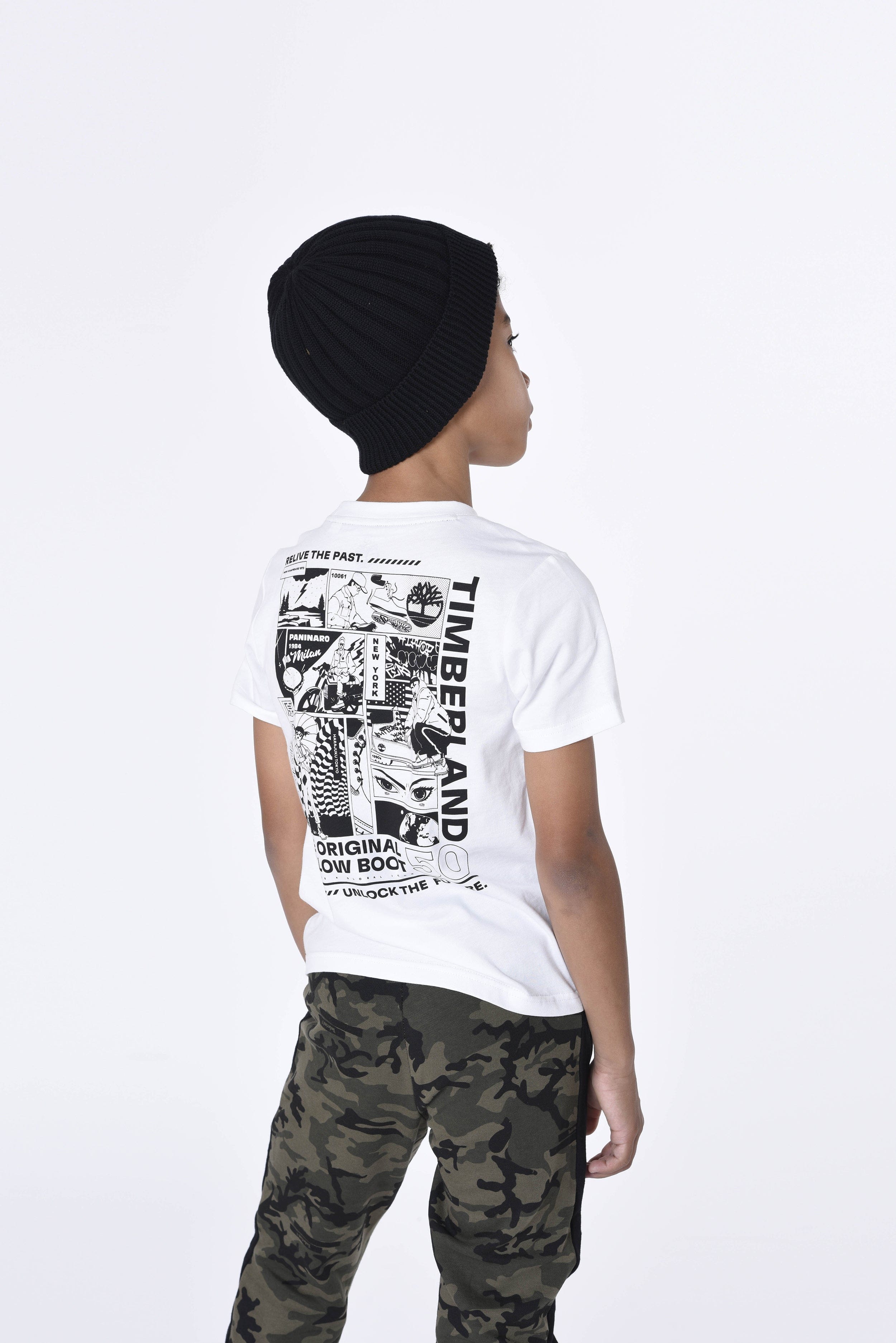 Timberland Boys Logo Print T-Shirt in White