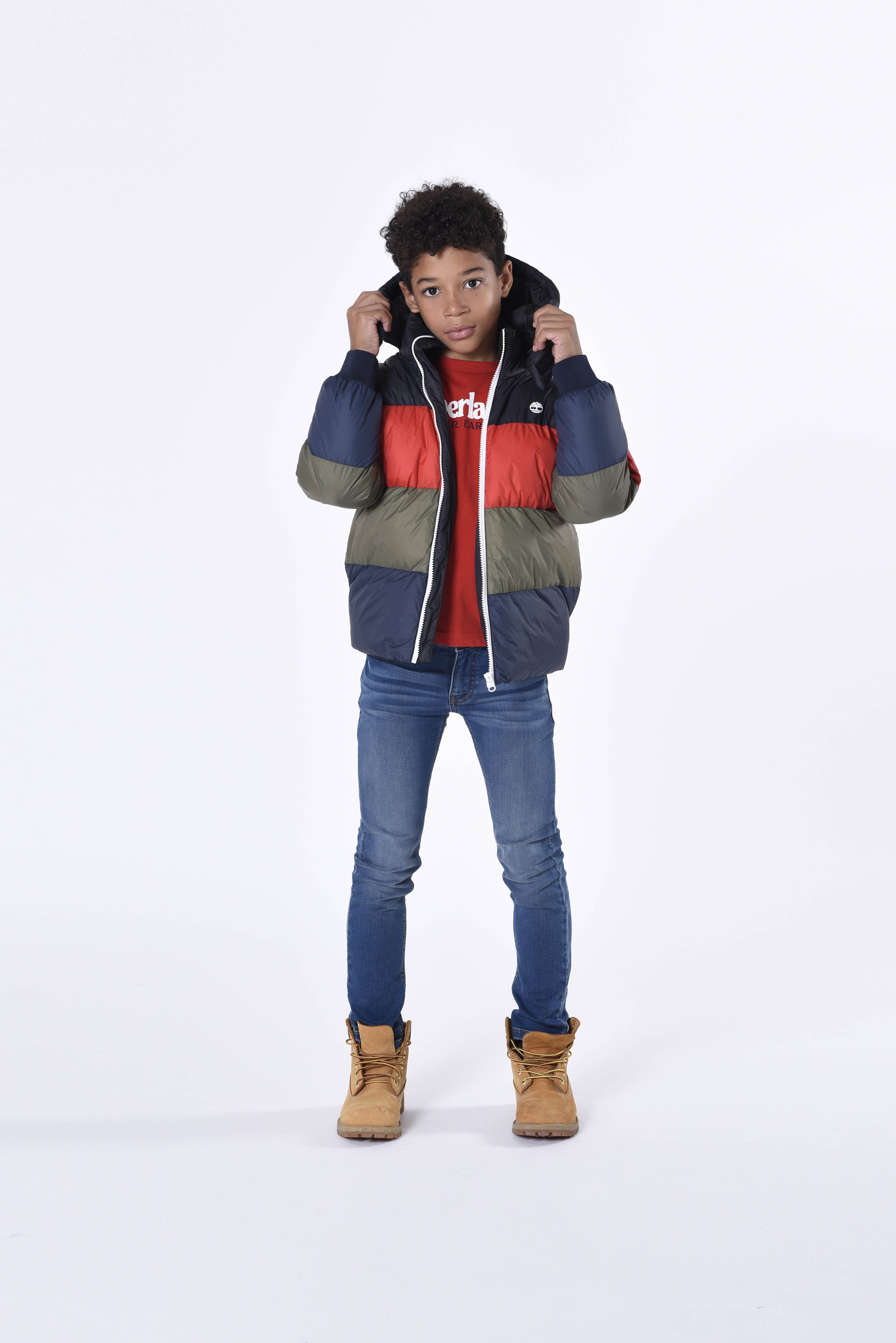 Timberland Boys Puffer Jacket in Multicolour