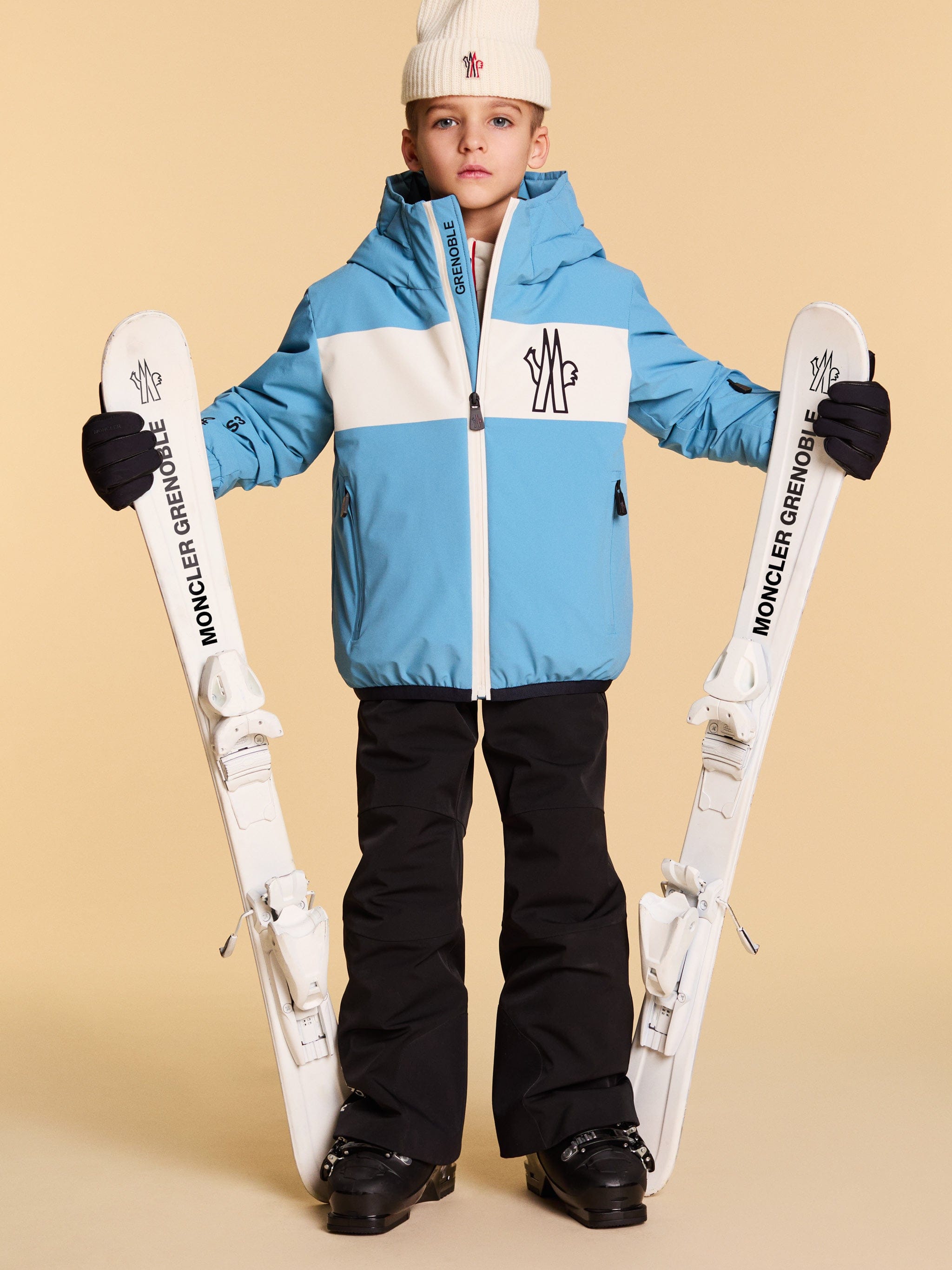 Moncler Enfant Kids Grenoble Brech Down Padded Jacket in Blue