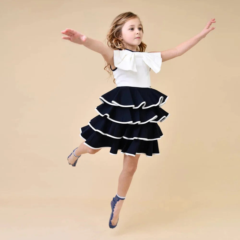 Girls Firebird Dress in Navy